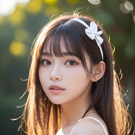 1 girl、Surrounded by in a study from the 1980s、Summer sky、White short sleeve ruffled blouse、A sad-looking 12-year-old girl listening to music from a cassette tape on a 1980 Sony Walkman、Composition、snow、Shallow depth of field、Direct Light、800mm lens、Highest quality