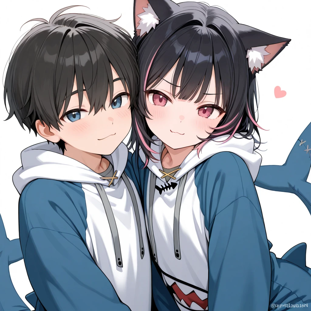 black hair, hair bobbles, wince, longeyelashes, solid circle eyes, fake animal ears, light smile, ear blush, fang, shy, shy, Surrealism, drop shadow, anaglyph, stereogram, tachi-e, pov, atmospheric perspective, first-person view, 8k, super detail, ccurate, best quality