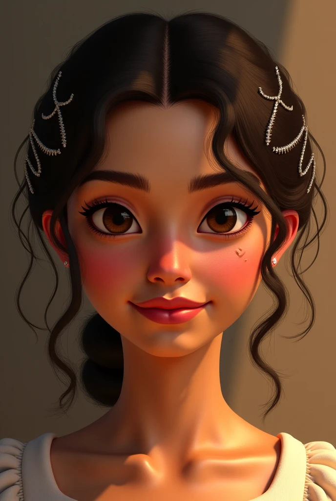 Cute puppy. Beautiful puppy. Adorable puppy. Portrait of a woman in a white dress, Slender hands holding a book, Express beauty and power. Detailed portrait of an indigenous woman in cartoon style, com olhos bonitos, Fast brushstrokes and vibrant colors. Cute puppy. Beautiful puppy. A masterpiece of cute puppies, There are red and white furs. Italian girl poses, Detailed face, Dark hair, atheletic body, Wearing red flannel and jeans. Soft hair, Happy smile, Lovely Italian cuisine，libraryai，bookshelves，