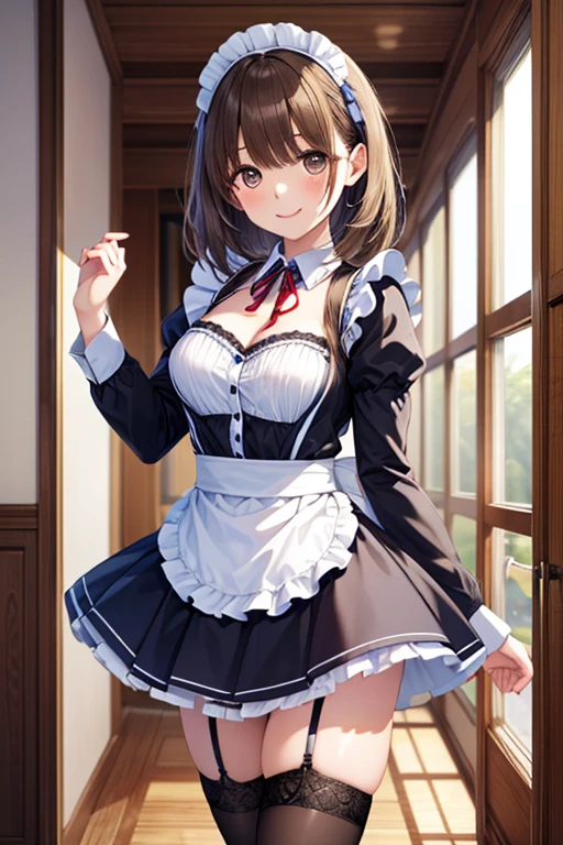 (perfect anatomy, anatomically correct, super detailed skin), 1 mature woman, solo, japanese, (detailed ultra-oily shiny skin:1.1), watching the view, (smile:1.5, happiness),
beautiful hair, beautiful face, beautiful detailed eyes, brown eyes, (short hair:1.4, bob hair:1.2), bangs, hair between eye, light brown hair, (large breasts:1.2), (cute face), (Ideal ratio body proportions),
beautiful clavicle, beautiful body, beautiful chest, beautiful thigh, beautiful legs, breast, bare foot, bare arm, slender, small buttocks, skinny legs,
(stylish hair ornament, frilly maid style costume, (maid cafe costume, pleated mini-skirt:1.5, sheer thin panties:1.2)),
(beautiful scenery), concafe, ((stylish maid cafe)), maid cafe popular staff, menu card, name tags, drinks, food,
(8k, top-quality, masterpiece:1.2, extremely detailed), (photorealistic), beautiful art, visual art, depth of fields, cinematic lighting, surrealism, elaborate design,