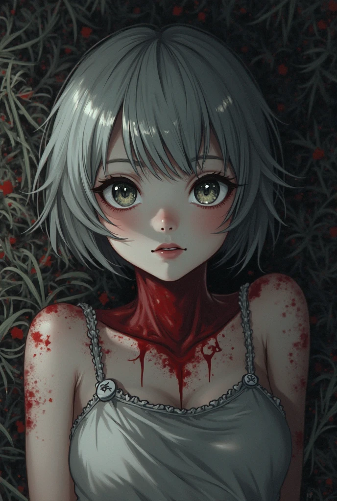 ((Best masterpiece, Perfect quality, Ultra detailed)), ((Grotesque, Fleshy, Bloody, Parasitism)), ((Wounds, Cysts, Blisters, Tumors, Organs)), A skinny girl, With small breasts, She was parasitized. Parasites parasitized her. Chrysalises are writhing inside her body. Scratched body, Teared skin, Bloody wounds, Decayed limbs, Parasites, Larvas, Maggots, Infection, Infesting, Surrendered