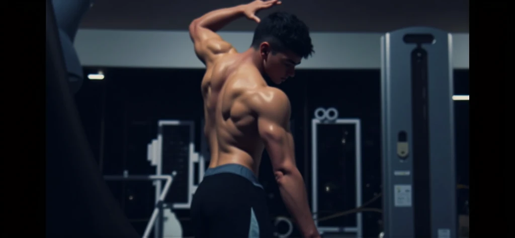 Muscles Lines Dim Light Maximum Image Quality 8K Optimal Maximum Definition Smart Fingers Glow in both eyes,Ultra-realistic rendering, face remains motionless, body full of power