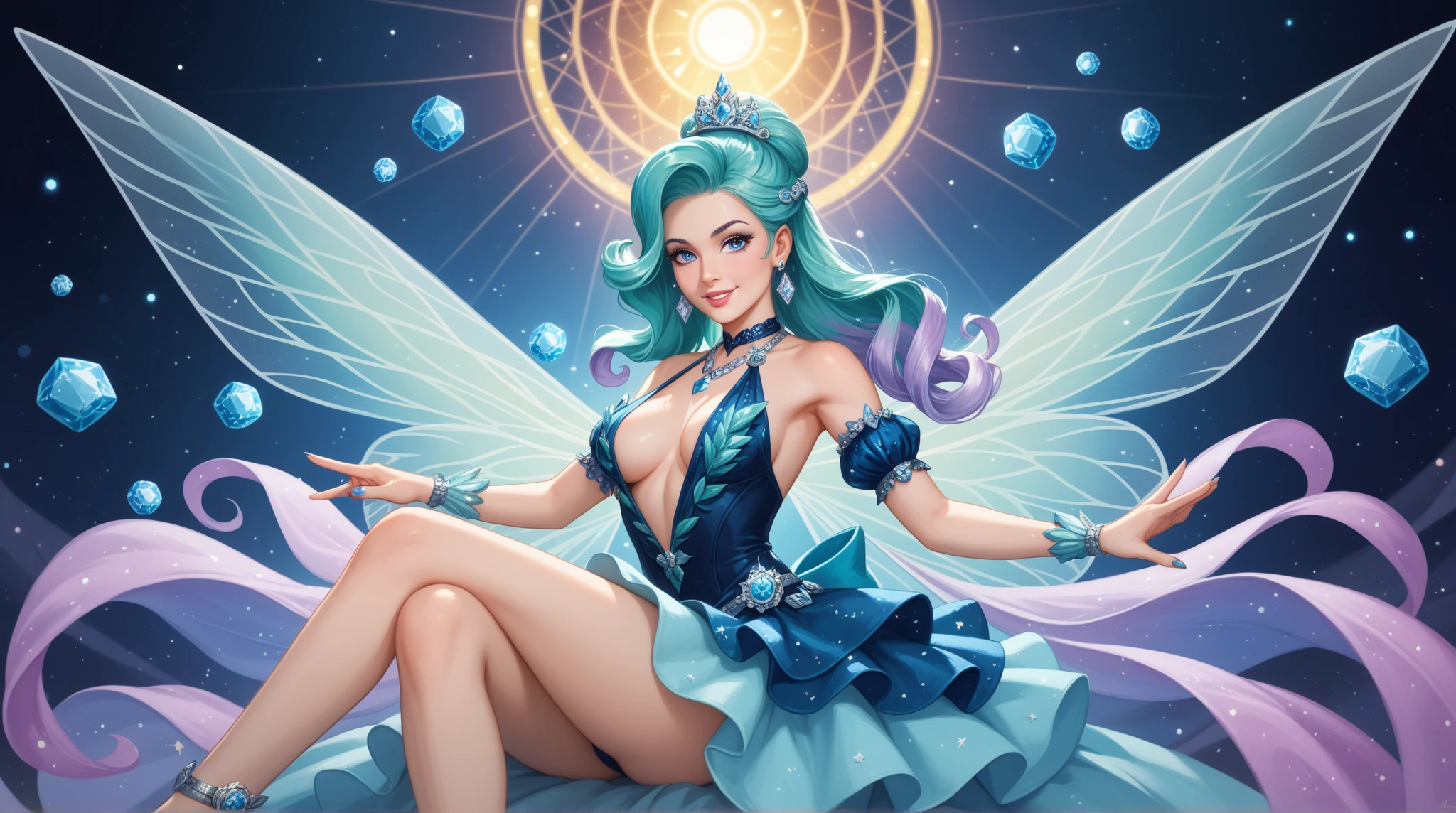 (((crystal goddess))),Delicate face,The face of Eros,Chinese handsome,Galaxy and stars,sparkling diamonds,Big breasts,glowing skirt,(crystal wedding dress) ,Taller,Irrigating color,The Arthur effect, Transparent body, Translucent molten glass gradient, caustic, transparent glass texture, irritating color, designed by dietrams, simple, glows in high detail, white back, industrial design, studio lit, C4D, OC renderer, clean shadows --auto --s2