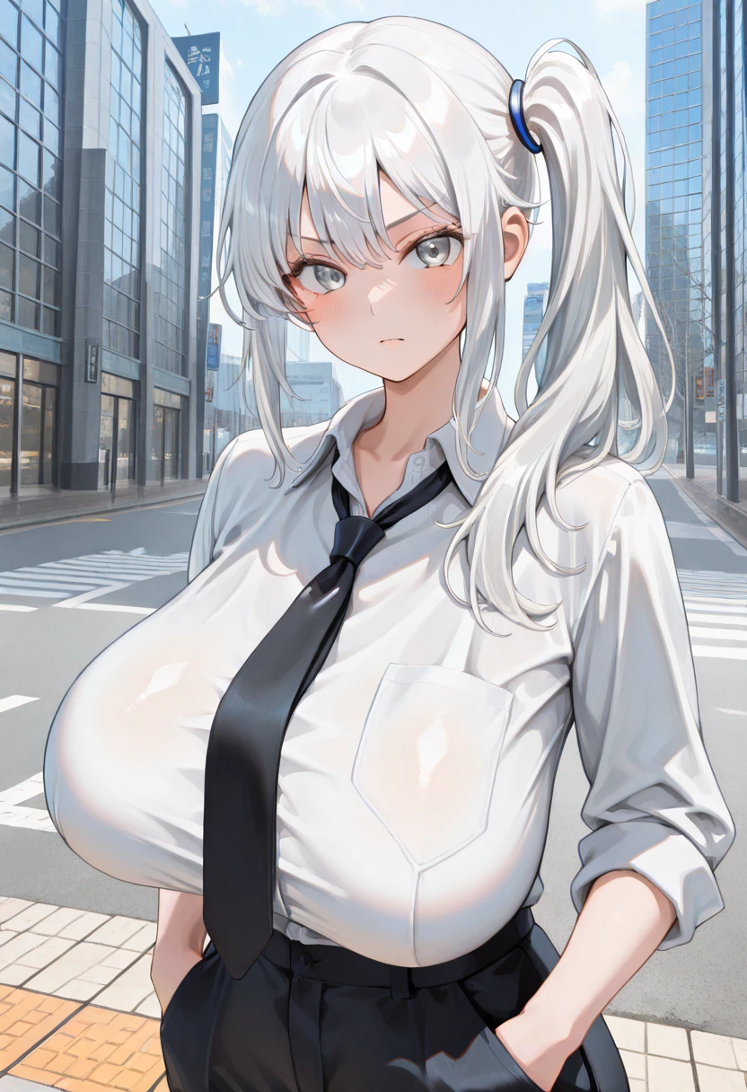 (masterpiece、top-quality、ultra-detailliert)、((1 girl))、((silver hair French braid))、light blue eyes、she is looking his penis,evilsmile、piercings、((very Bigger breasts))、White camisole、shortsleeves、cleavage、Black pleated skirt、(cameltoe,pussy,)、(white long slouchy socks)、loafers、(squatting)、Taken from below、street Background,(((see through camisole)),(((visible Nipples)),((smile)),((Mesugaki)),((grin)),red school bag,red backpack,((spread legs)),show off pussy, BREAK ,some Naked boys,pov male masturbation,((every boys show off the penises)),penis to her face,((penis)),squeeze own penis,((eject cum)), ((cum,sperm,semen)),(((cum on breast))),((ejaculation semen)),((ejaculation cum))