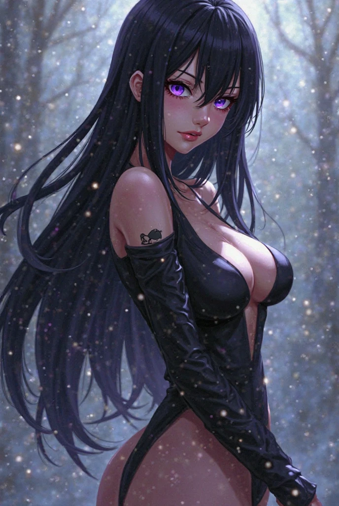 Mysterious Girl with Hypnotic Eyes: A captivating enigma shrouded in darkness, her eyes able to mesmerize any onlooker. Black, enigmatic background engulfs her figure, accentuating her allure. Clad in black clothes that hug her form, exuding an air of mystery. Her hair, a radiant contrast, cascades in the air like a riverside waterfall, bright and shimmering in the darkness. Butterflies, tiny and vivid, flit around her, adding a surreal, ethereal touch to the scene.
(Mysterious Girl with Hypnotic Eyes: A captivating enigma,