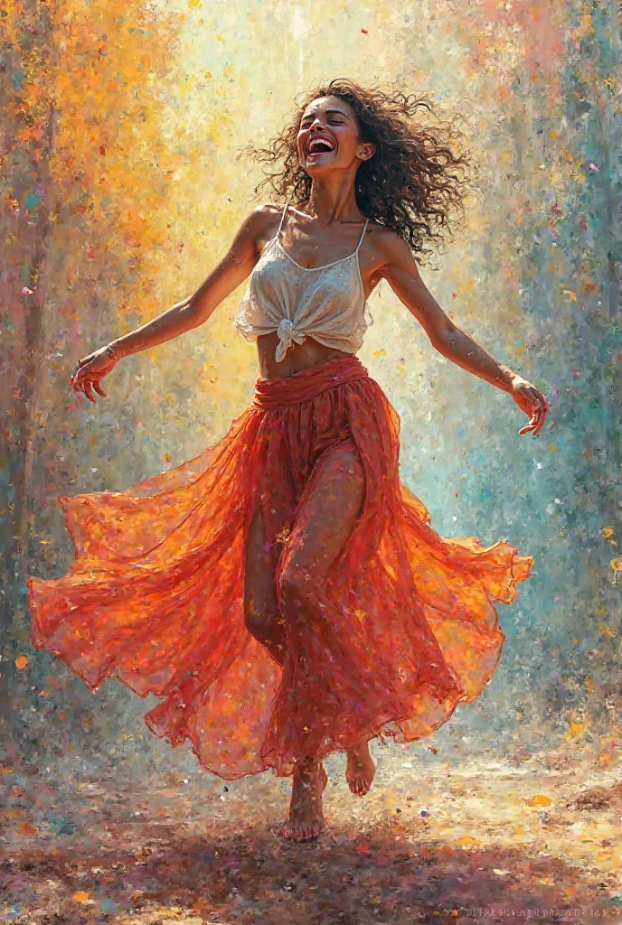 Crazy dancing woman