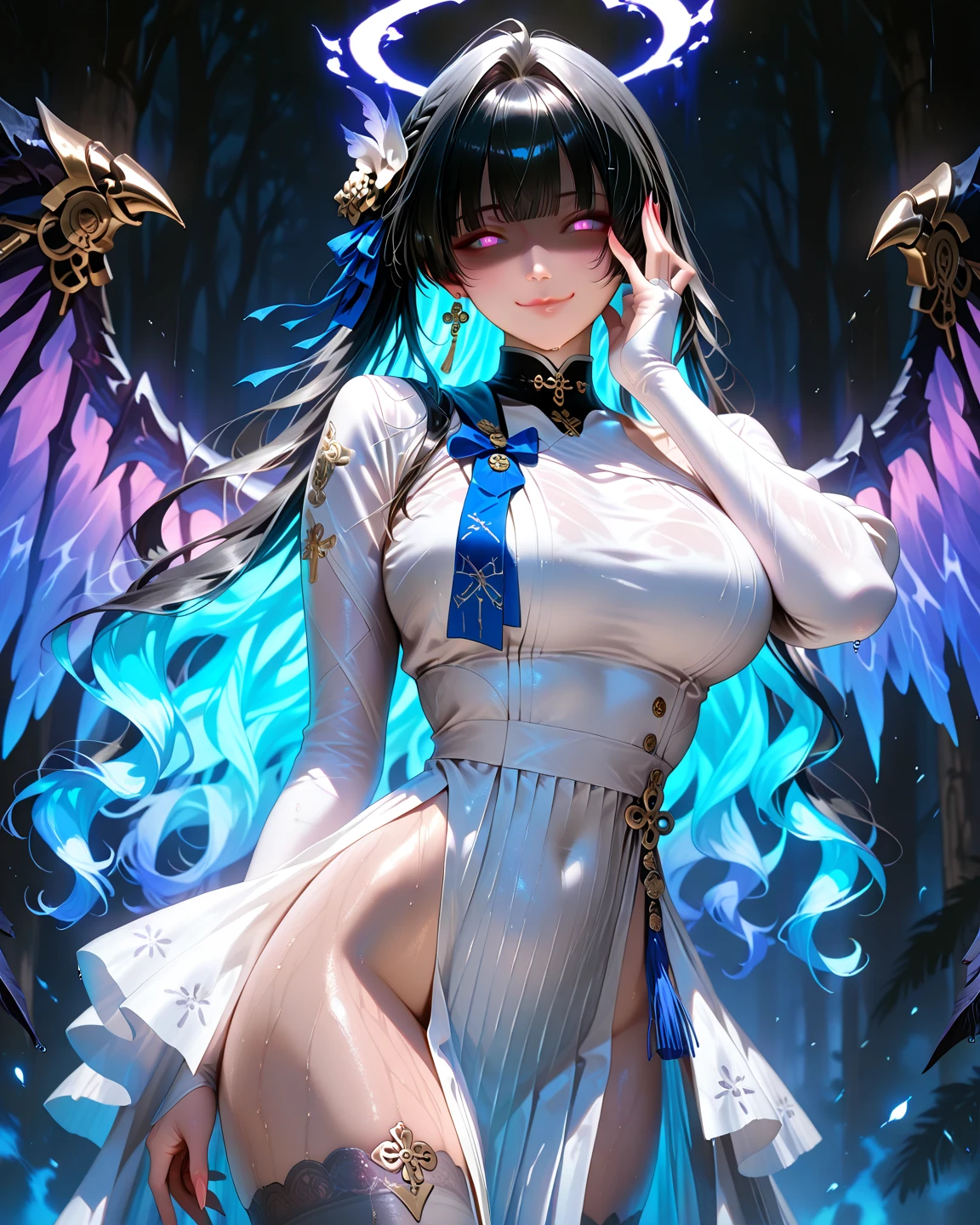 Beautiful woman in a dreamy background,