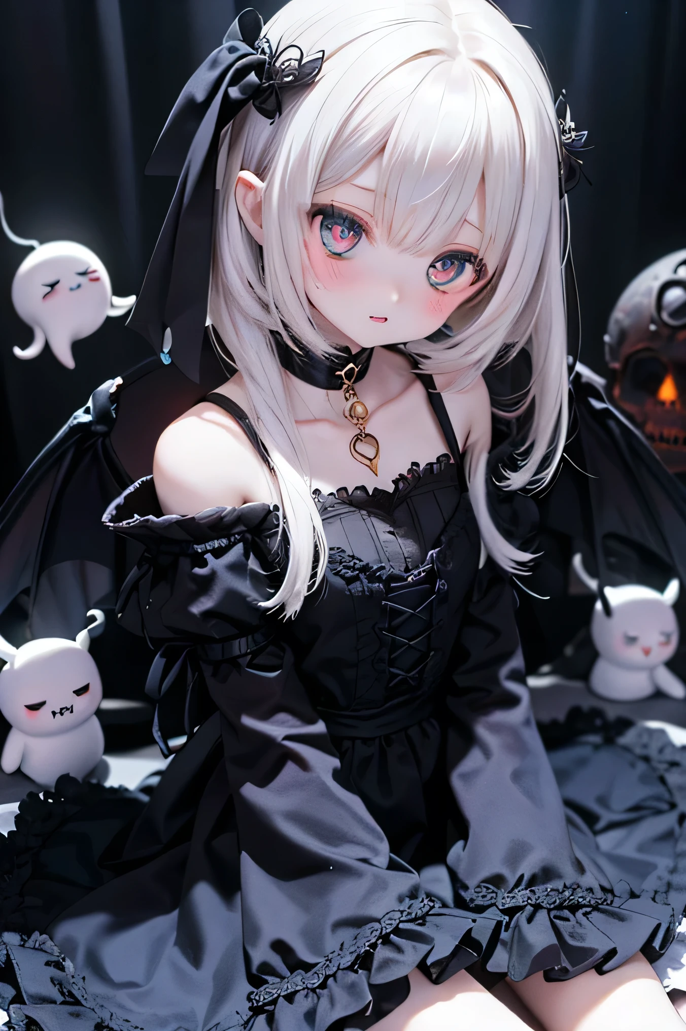 (Highest quality,4K,8k,High resolution,masterpiece:1.2),beautiful detailed eye,length eyelashes,Beautiful lip detail,extremely detailed eye and face,(Vibrant colors,colorful,Contrast enhancement:1.1),dark atmosphere,spooky ambiance,Gothic style,Satanic in front,Devilish charm,(Fine art,shape:1.1),Digital Painting,dark fantasy theme,dramatic lighting,Ghostのようなly beautiful,detailedなテクスチャ, (Horror, dark, Bad luckな) girl, (Gothic, Victorian) fashion, (mysterious, charmな) vision, (pale, porcelain) skin, (length, Flowing) Black Hair, (elegant, Complex) Lace dress, (Bad luck, spooky) Shadow, (spooky, Otherworldly) background, (Illuminated by the moonlight, Ghostが出る) garden, (Bad luckな, charmed〜Three Witch Sisters) forest, (elegant, charmな) stop temporarily, (dark, mysterious) aura, (mysterious, Supernatural) Powers, (Forbidden, mysterious) mode, (charmed〜Three Witch Sisters, cursed) relic, (Twisted, bent) reality, (charmな, Ghostのような) smile, (cold, bone-cold) silence, (elegant, Gothic) architecture, (Bad luckな, hypnotism) eye, (intense, dark) emotion, (Powerful, order) in front, (Bad luck, Bad luckな) atmosphere, (spookyな, spookyな) detailed, (charmな, charm) performance, (Satanic, Ghostのようなly beautiful) shape, (elegant, spooky) composition, (Surreal, dream-like) scenery, (strict, Bad luckな) cloud, (magic, mysterious) element, (charmed〜Three Witch Sisters, Ghostのような) aura, (Shadowのある, mysterious) shapes, (Ghostが出る, Abandoned) Apartment, (Bad luckな, malicious) 意shape, (Supernatural, Otherworldly) energy, (Ghostのような, cold) whisper, (elegant, dramatic) stop temporarilys, (mysterious, mysterious) beauty, (Devilish, charmな) eye, (intense, Powerful) vision.Open your arms、(((Ghost)))