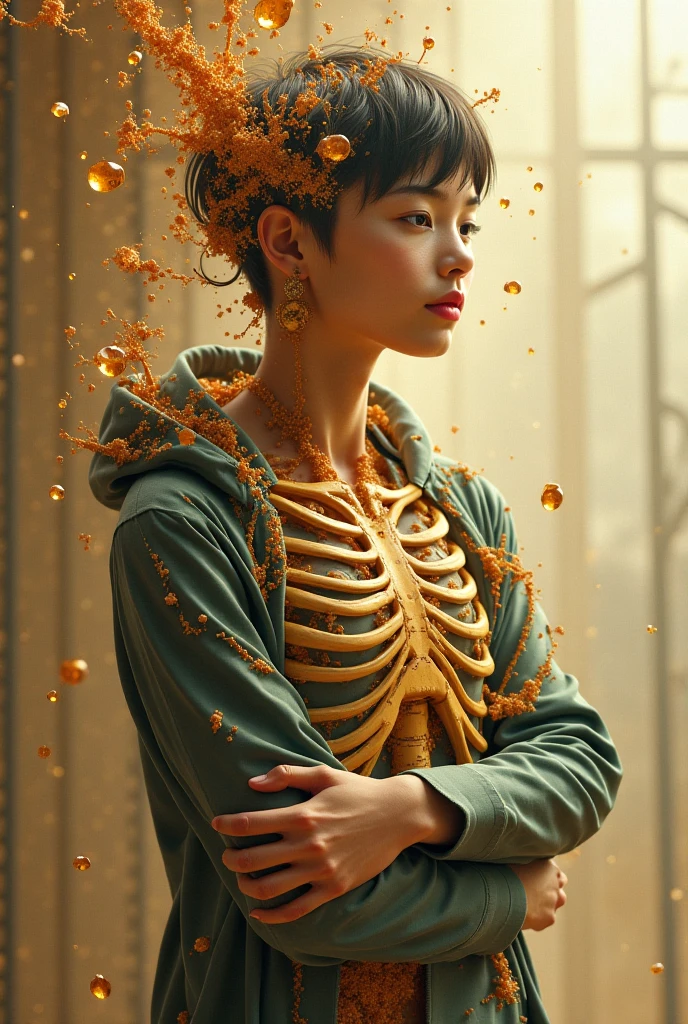 Skeleton sandalwood material（best qualtiy，8K pumpkin skeleton,Masterpiece）When the skeleton pumpkin appears，Only heard, unseen，The pumpkin skeleton explodes，That whistle echoed for a long time，It's like a prelude to impending death，The image of pumpkins and pumpkins is ingrained in the antecedent，Fruit body，Skeleton pumpkin crushed，Become everyone's nightmare pumpkin， Wait until the pumpkin appears，Wear pumpkin skull sandalwood bark，Add a pumpkin stick covered with a wire skeleton，Full of oppression，The pumpkin people also carefully disguise their kindness，Skeleton pumpkin people will be a weakness for survival because of their kindness，Hiding goodness is the way to survive in troubled times，Sandalwood pumpkin zombies are not scary，Human pumpkins are terrible，The pumpkin skeleton succeeded，Both are to protect the pumpkin itself，It is also to protect yerba mate pumpkin，Pumpkin good and pumpkin evil，Two sides of the seemingly opposite，But in Negan, There are two watermelons on the same body， Face the enemy，The pumpkin skeleton is cruel，Pumpkin people are not soft，Skeleton pumpkin faces someone who wants to protect，Southern skeleton melon is also gentle and loving。（Soldier pumpkin head）Tattooed with，Smoke billowed out，thin fog，Sandalwood skeleton pumpkin（Abstract pumpkin splash：1.2）， Lightning background，Sandalwood ruins（realisticlying：1.4），Black color hair，Flour fluttering，Telephoto lens high， A high resolution， the detail， RAW photogr， Sharp Re， Nikon D850 Film Stock Photo by Jefferies Lee 4 Kodak Portra 400 Camera F1.6 shots, Rich colors, ultra-realistic vivid textures, Dramatic lighting，8K quality,，Backstreets， Dark clouds lightning background（realisticlying：1.4）