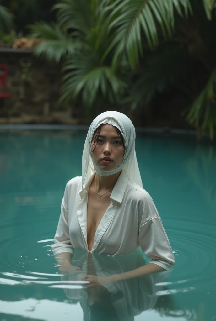 ((drenched)), ((soaked)), malay hijab girl looking at viewer, sultry, beckoning to viewer, water dripping, oil drenched clothes, 8k, alluring, (((wet))), nsfw, see through, bright sunshine, sunny day, depth of field, close up,(best quality:1.5, hyperrealistic:1.5, photorealistic:1.4, masterpiece:1.3, Madly detailed photo:1.2), ((beautiful face: 1.7, perfect face:1.5)), (sweaty shiny skin:1.2), ((pretty face: 1.6, perfect face:1.6)), (hyper-realistic lifelike texture:1.4, realistic eyes:1.2), (octane render, unreal engine 5), (??????? of light and shadow:1.5, deep shadow:1.5), redhead, freckles, malay hijab women, cute, pale skin, green eyeig firm tits, slightly (curly hair:0.8), frecklelush+, sweat, busty, (wet:0.5), (full body photographed:0.5), revealing clothing, transparent clothing, light fabrics blouse, outdoor, (nature:0.5), cupped breasts, breast squeezing, (2girls:0.6), (ass up, bending:0.7), (skirt:0.4), (erotic:0.5), by Jeremy Lipking, by Antonio J. Manzanedo, digital painting, (light rainfall:1.6)