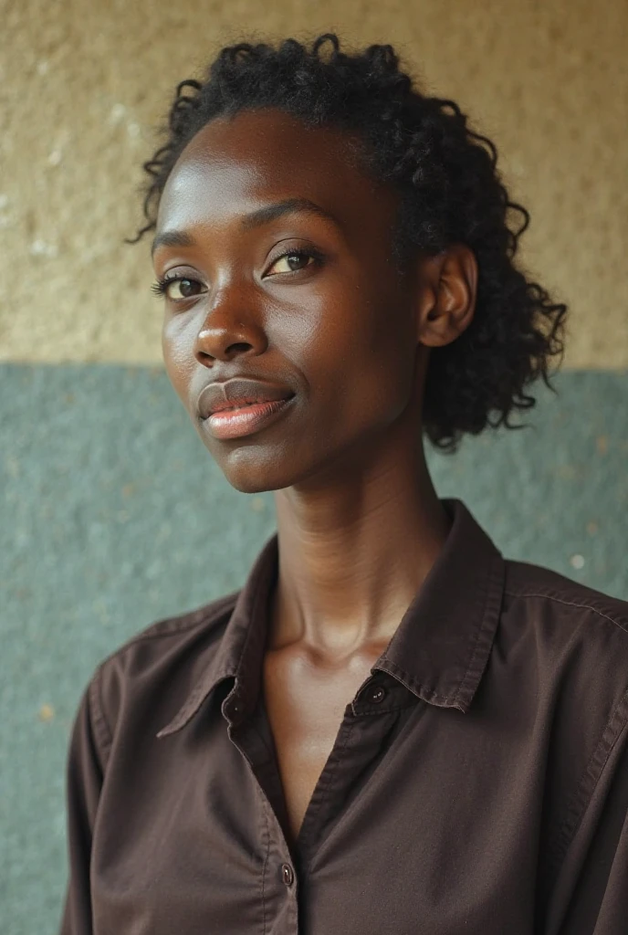Poor beautiful cat eyes blind
farmer black America girl