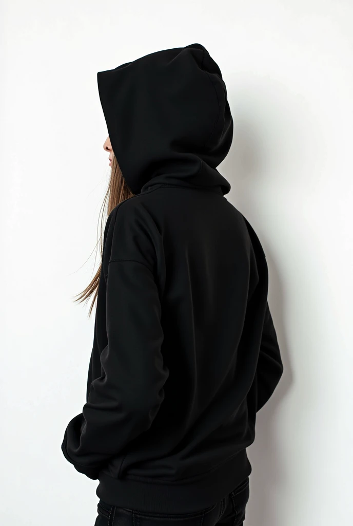 men or woman realistic foto from there back ( they whearing a black hoddie )