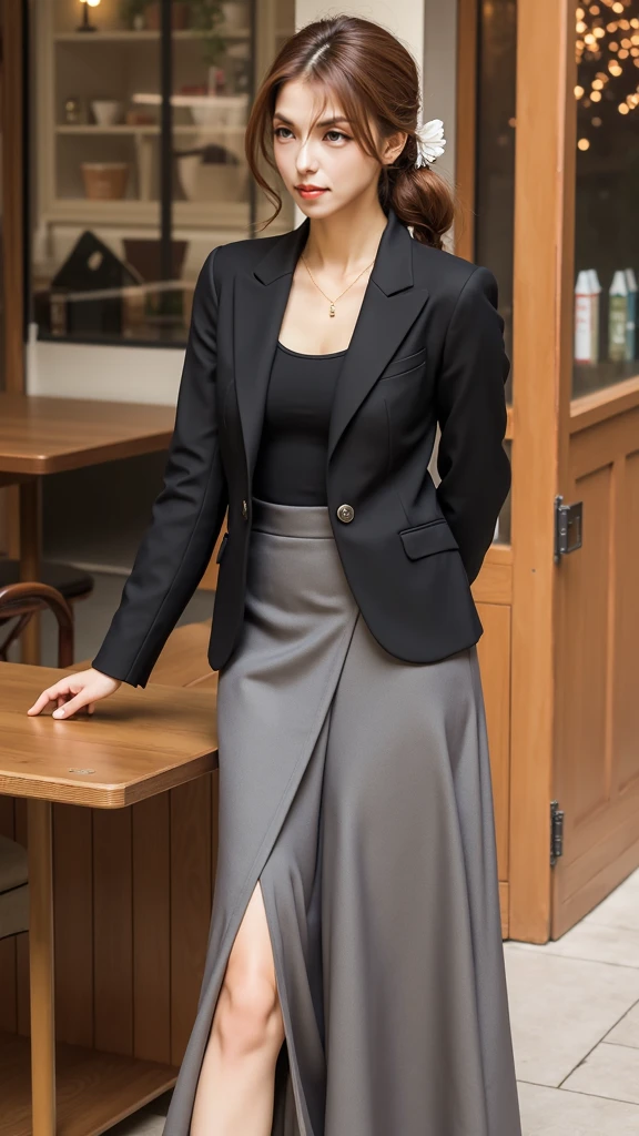 (RAW photo:1.2), (Photoreal), (genuine:1.4),1milf, perfect anatomy, 40 years old, bright lighting, look at the viewer, medium hair, Plaid vest, ((show own crotch and sit on the leather coach:1.0)), (super realistic laced pantyhose:1.2), (business services), indoor