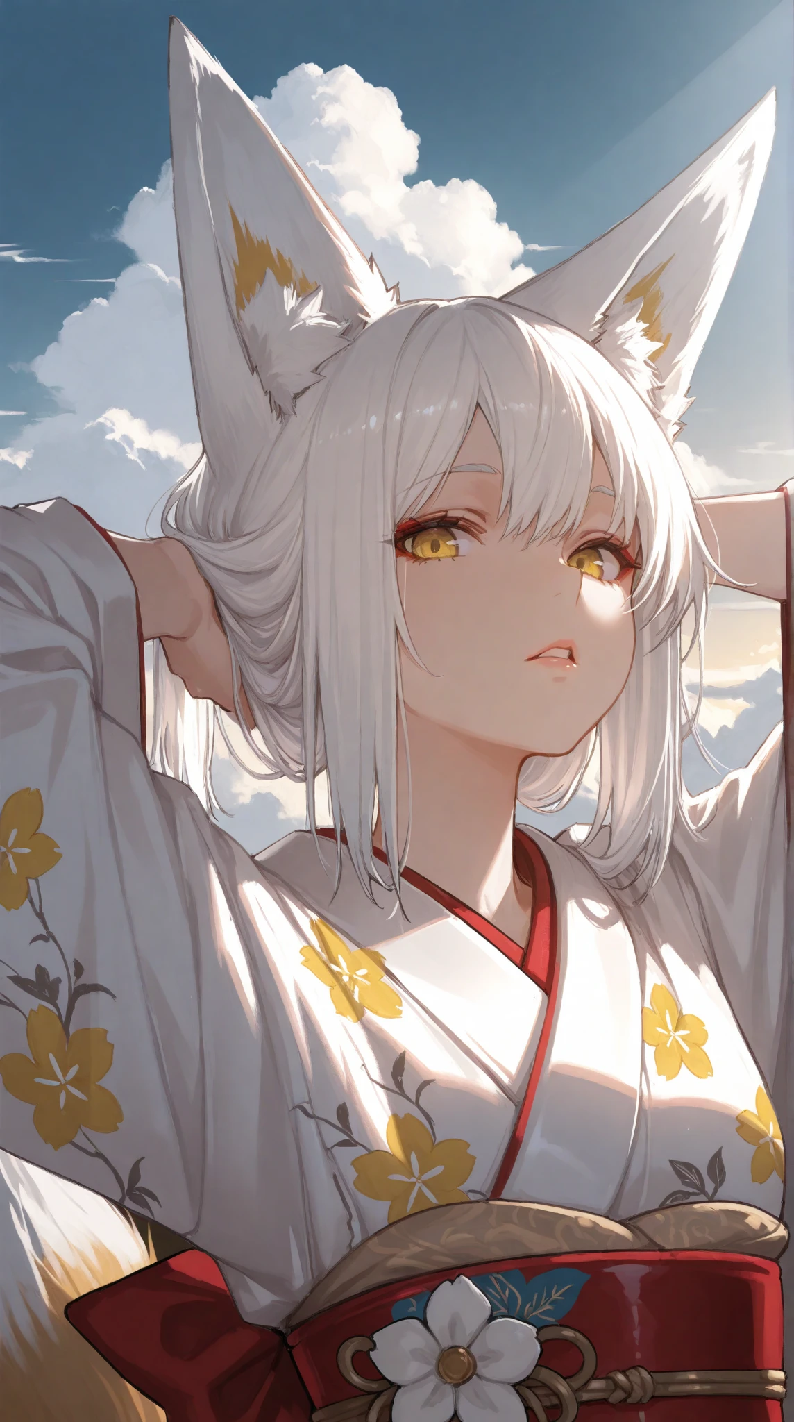 (best quality, masterpiece), 1 girl, centaur, It takes,Japanese ,smiley face,exposing the abdomen, belly button t-shirt,아름다운 소녀 perfect white tiger photo, perfect white tiger photo