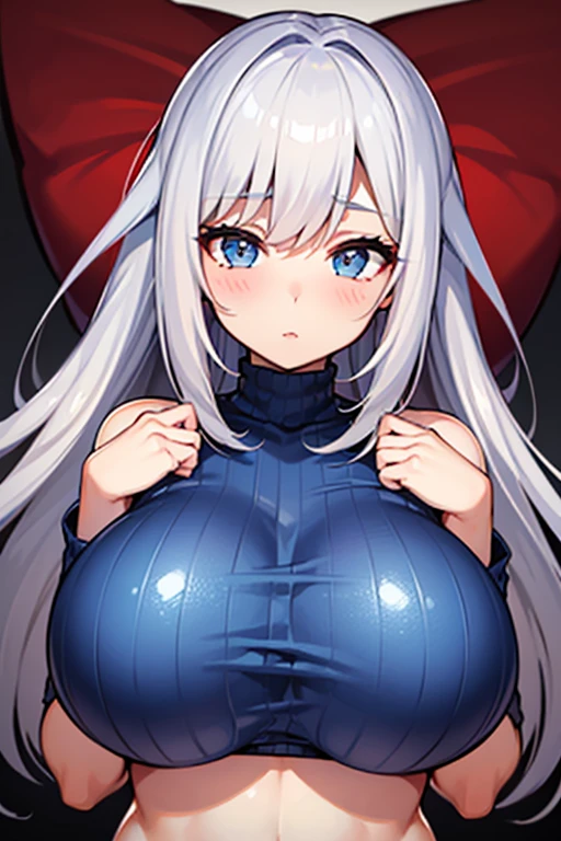 nsfw,solo girl,((Perfect body,))((Super beautiful,))((High quality,)),gigantic breast,((White Shiny glossy high leg leotard, Taimanin, white long hair,blue eyes, pantyhose, long gloves,half open eyes,blunt bangs,)),(Heavy breathing,blush, sweat, Sweaty and wet all over,)Looking at Viewer,COWBOY SHOT,