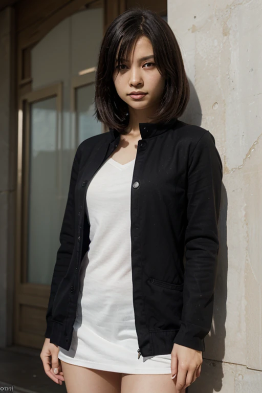 (table top, highest quality:1.3), (Ultra-detailed 8K CG:1.2), (超realistic:1.35), (realistic:1.45), (realistic:1.4), one beautiful japanese girl, 22 years ago, (blonde:1.2), (very short hair:1.2), (sunburned skin:1.5), Black gal, flat chest, (gal makeup:1.3), (looking at the viewer), dynamic lighting, cinematic angle, (gray coveralls:1.5), (garage), action, kneel down, leaning forward、((No panties:1.5))、((hand on crotch:1.5))、