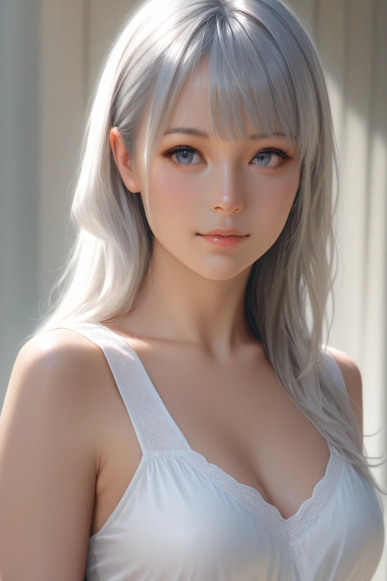 (8K, 4K, Best quality, A high resolution:1.2), (marsterpiece, Realistic, photograph realistic:1.37), 1girll, Solo, Beautiful face, eyeslashes, nase, Glossy lips, (Detailed eyes, view the viewer, Fair skin, White skin:1.5), fine complexion, Upper body,Straight breasts, Busty, , (:1.5),Deep cleavage,
Outdoor onsen,
two sides up, , Silver hair, bangs, hair adornments, Younger,