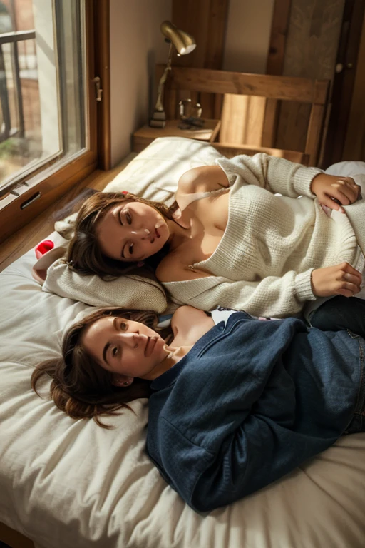 Supercorp children cuddling in bed
