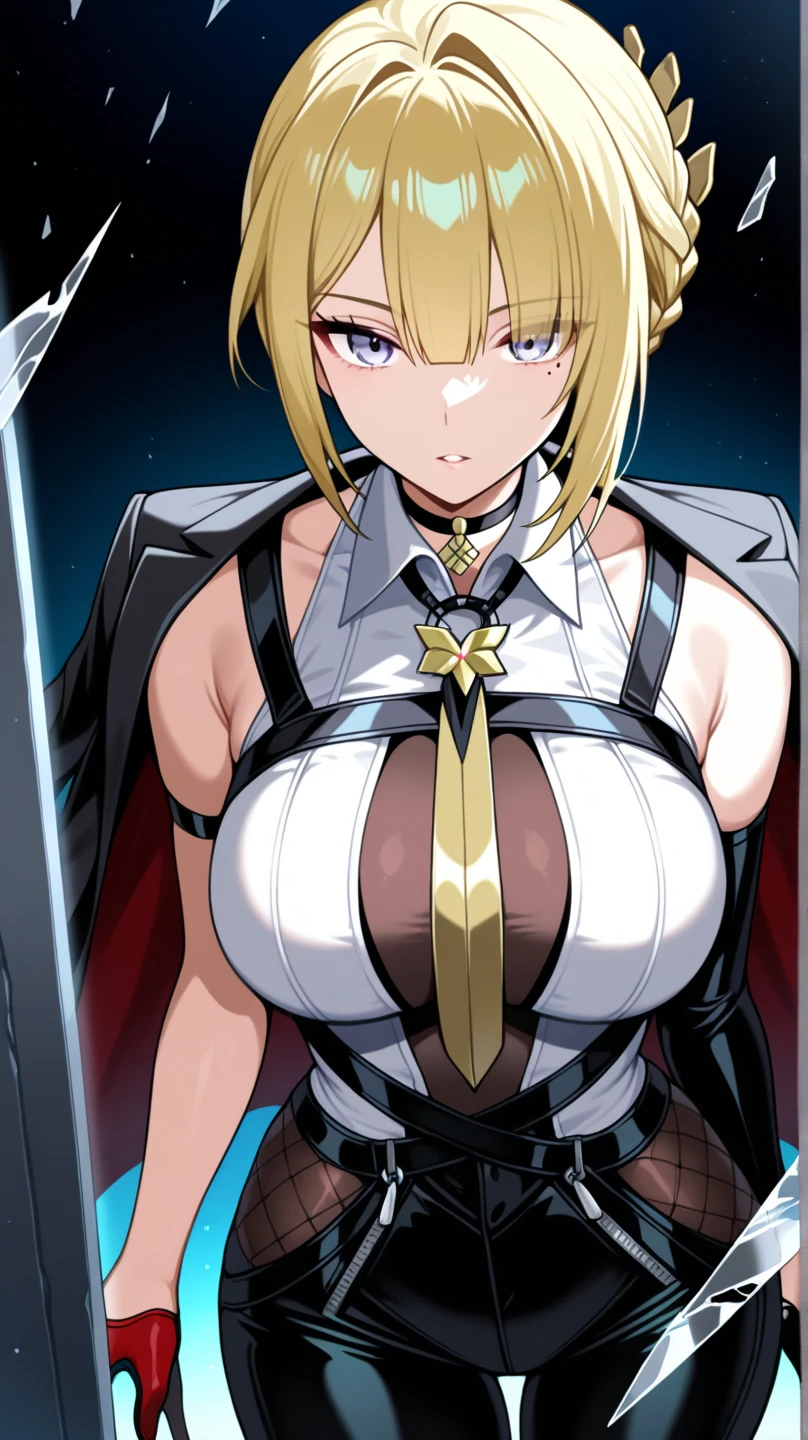 masterpiece,Write neatly,Beautiful adult woman,Jeanne d'Arc,Blonde,D cup breasts,uniform,front,bedroom