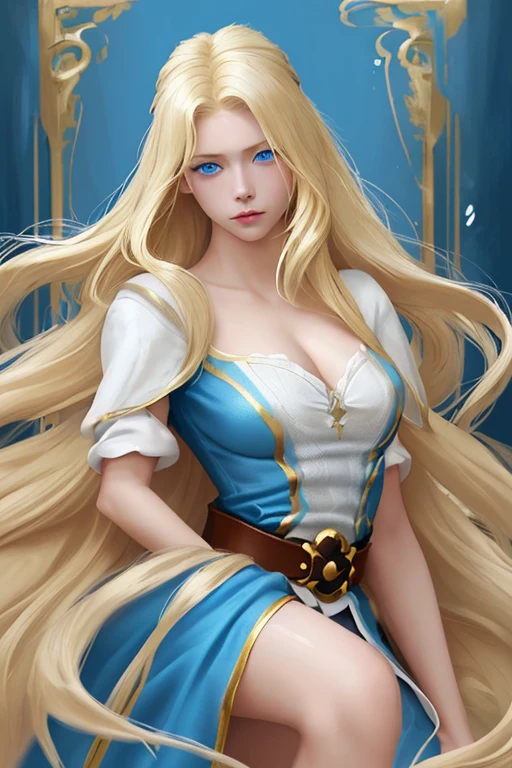 (photo realistic:1.35), masterpiece, best quality, CG, wallpaper, HDR, high quality, high-definition, extremely detailed,
1girl,
long hair, glowwave, platinum hair,
blue eyes,
(highly detailed Caucasian skin:1.2),
(Rounded large breasts),
break
((retro artstyle)),
(Serene and goddess-like),
(glowing lightly gold),
long sleeves, dress,
juliet sleeves,
puffy sleeves,
belt, hairband,
break
background Victorian Castle, ((Looking into the distance from the top of the castle)),
well sunlit, ((horizon)),
perfect female anatomy, two legs, two feet, two arms,
half body shot,