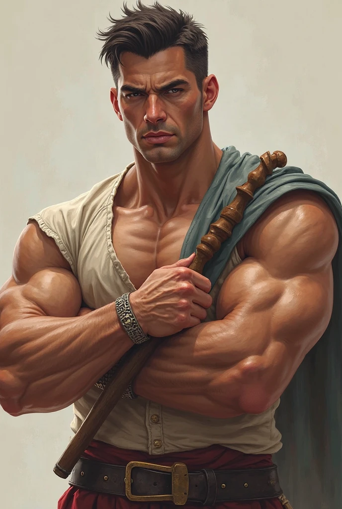homem ,careca sem cabelo, de os olhos azul,  tiro de corpo inteiro, olhos firmes, olhando para frente, lightning in the sky, arms extended, olhando para frente, parado no topo de uma montanha, manto e capa vermelhos, Shining cross in the air A closeup of a man holding a scale with a watch, libra symbol, zodiac libra sign, Libra, advogado, advogado de defesa, accurate court, Justice, lei alinhada, imagem de perfil, Estatura completa, imagem profissional, imagem do avatar, Direito - alinhado, equilibrium, good proportions