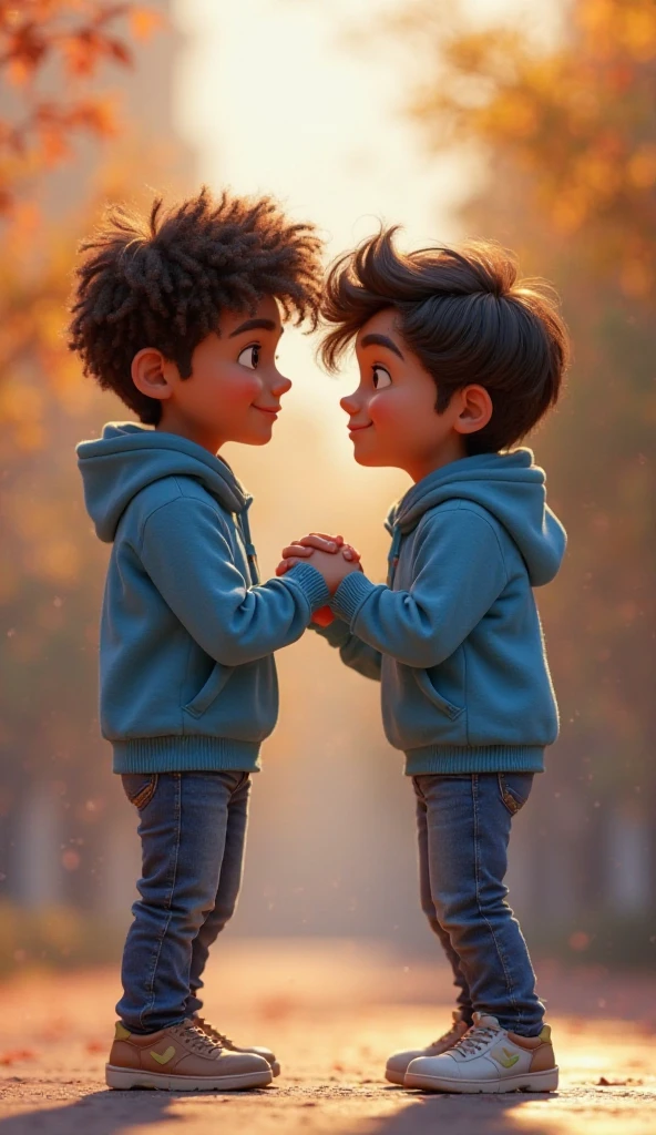 children brothers holding hands, de cabelo ruivo, de cabelos pretos