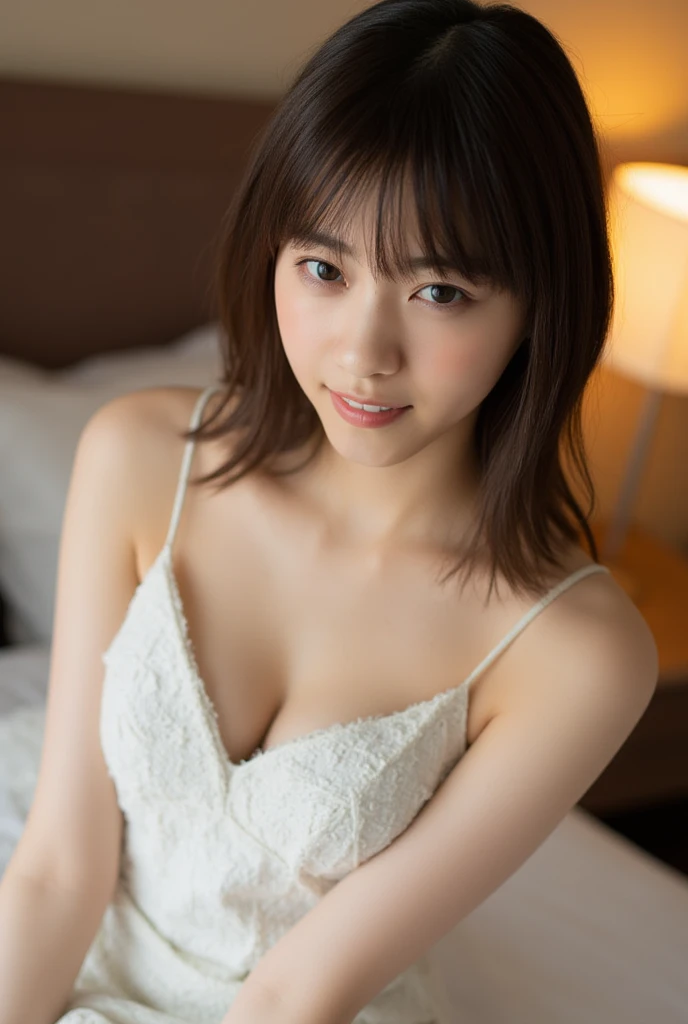 (top-quality, in 16K, masterpiece:1.3)ultra high res, (shiny skin, simple, photorealistic:1.4), RAW photo, cute, (pupil, lights in the eyes), detailed beautiful face, (high resolution detail of human skin texture:1.10), best quality, out door, (illustration), cute, solo sharp focus, 1girl, solo, cleavage, glossy skin, looking at viewer, japan, doyagao, (full body shot,seductive pose, breasts out, nsfw, gigantic breasts:1.20), (realistic, photorealistic, photo-realistic:1.37)