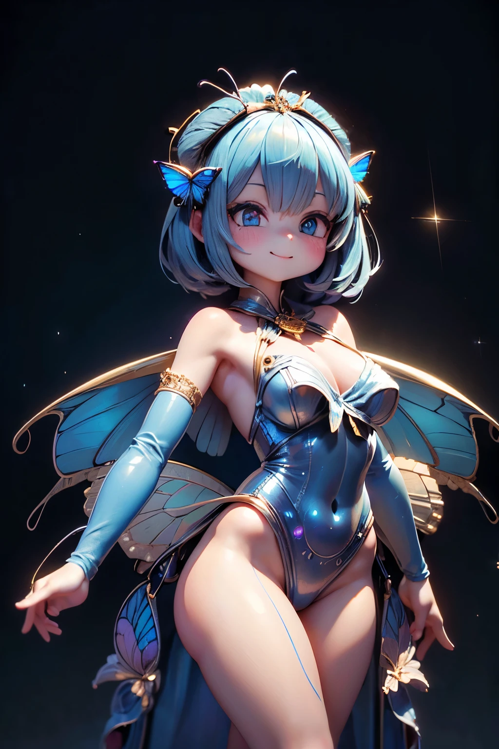 anime - style image of a woman with a purple and blue costume, astral fairy, space flower fairy, infernal nymph!!!, holy cyborg necromancer girl, cyborg goddess in cosmos, stunning 3d render of a fairy, hyperdetailed fantasy character, eldritch goddess, asian female water elemental, biomechanical oppai, infernal nymph,(((blue skin:1.3))),(long hair),(light green color hair),(Black Sclera),((small breasts)),((slender child)),((highest quality)), ((masterpiece)), (be familiar with), Perfect Face,succubus woman,Demon woman,demon horn,demon wing,demon tail,((crotch tattoo)),smile,semen,Liquid is dripping