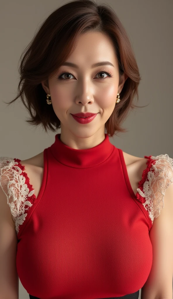 remove background, gravure, (old face), Sharp look, describe the lips correctly, red lipstick, from the chest up, older porn actress, flashy face, highest quality, Super detailed, realistic, super dense skin, perfect beauty, (1 Japanese mature woman), (erotic), 100 years old, big breasts, Bewitching, Glamour, sexy, pure white skin, looking at the viewer,