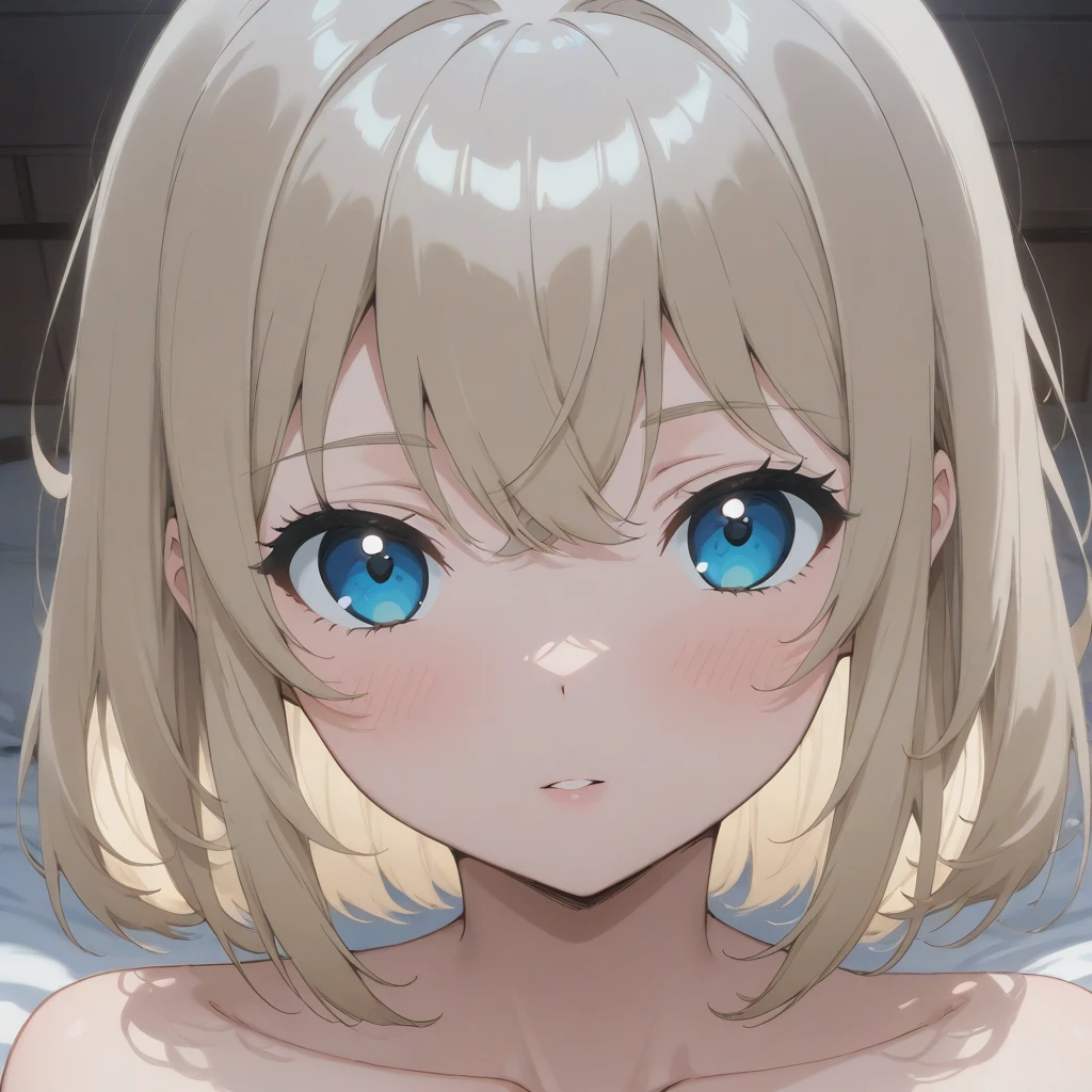 masterpiece, absurdres, best quality, ultra detailed, high Resolution, detailed illustration, bright colour, (extremely beautiful detailed face and eyes, Delicate beautiful face, 1 girl, cute face:1.3), (magenta eyes:1.1), sparkling eyes, big eyes, medium breasts, (perky breasts:1.1), (pointy breasts:1.1), medium hips, glamorous body, white skin, BREAK, long bob cut, (blonde hair:0.8), messy hair, detailed hair, shiny hair, BREAK (strapless mini casual dress with floral print, down blouse:1.5), perfect lighting, (embarrassed:1.5), (ecstasy, vulgarity:1.5), (trembling:0.8), (from underneath:1.5),