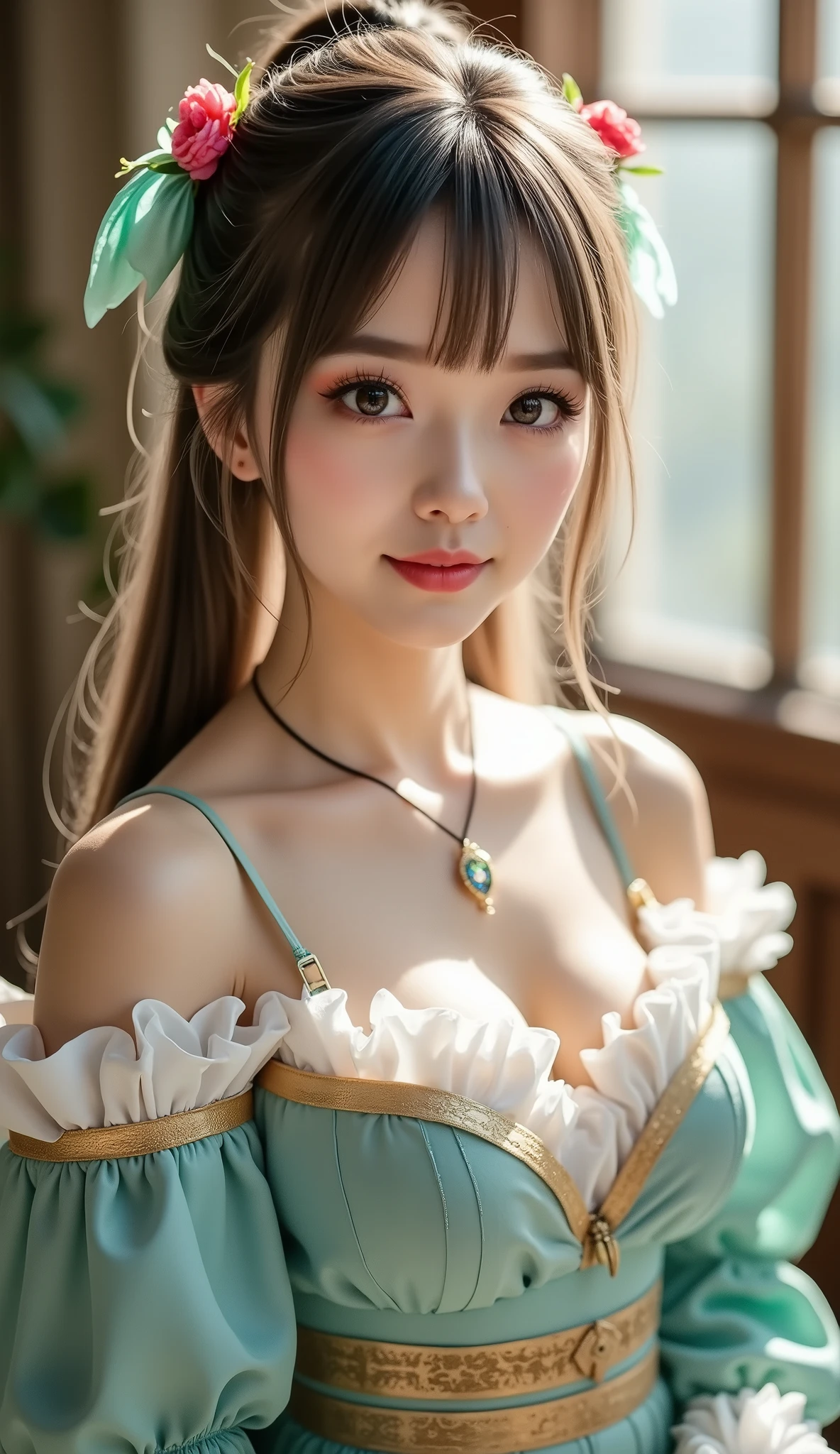 Beautiful Cute Idol Women Portraits、Ultra HD HDR Quality Masterpiece Images, Wearing Intricate Anime Cosplay Costumes, Gorgeous Amazingly Realistic Smudge Painted Art Frames