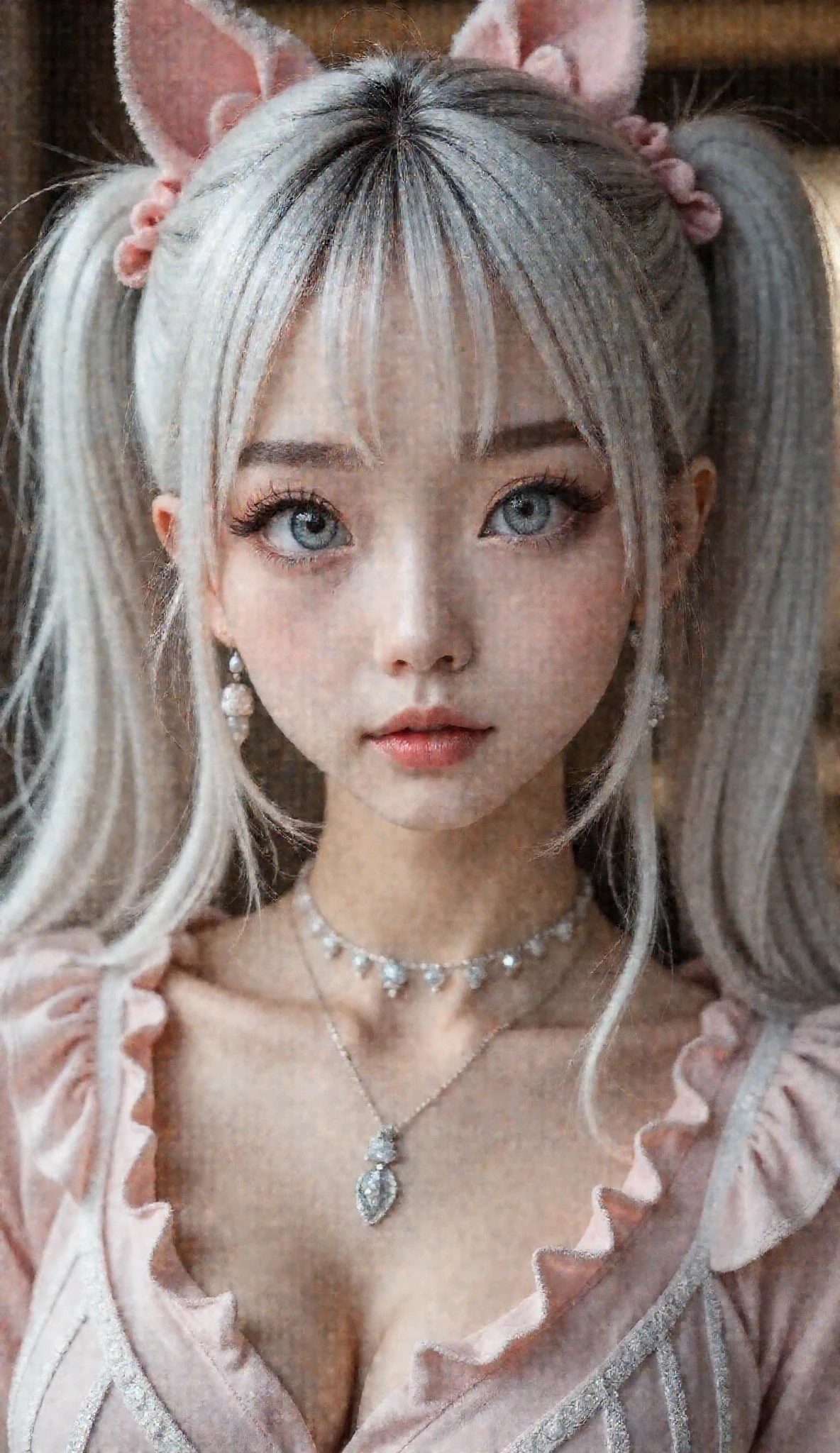 Beautiful Cute Idol Women Portraits、Ultra HD HDR Quality Masterpiece Images, Wearing Intricate Anime Cosplay Costumes, Gorgeous Amazingly Realistic Smudge Painted Art Frames, ((( transcendental cute face、idol face with lots of eyes、Baby Face、Young Face)))