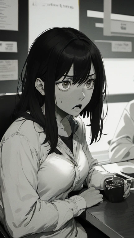 (woman), ((Black and White)),Artistic, ((monochrome)), elegant, Classic, contrast, shadow, Light and shadow, luxury, Sophistication, Silence, simple, beauty, Sculptural, Dramatic, mysterious, sentimental, delicate, Timeless, 高contrast, Soft Focus, Gradation, depth, silhouette, Narrative, grace, Poetic, Nostalgic, modern, (ink), 