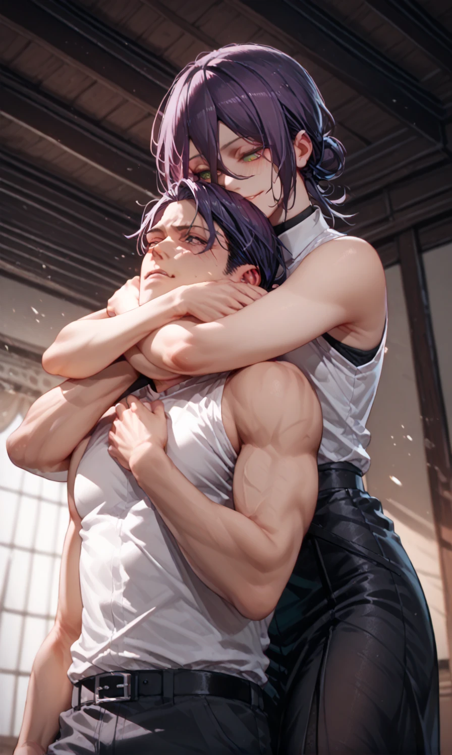 male、male性、Glasses、大柄のmale、Slender、Bare Skin、Sweat、Pant voice、pleasure、absorption、Enthusiast、excited、Violence、assault、push a woman down、a woman、Have sex with a woman、rape a woman、Grabbing a woman's legs、Loose hole、女の股間にmale性器を挿入する、intense、impact、Shake your body