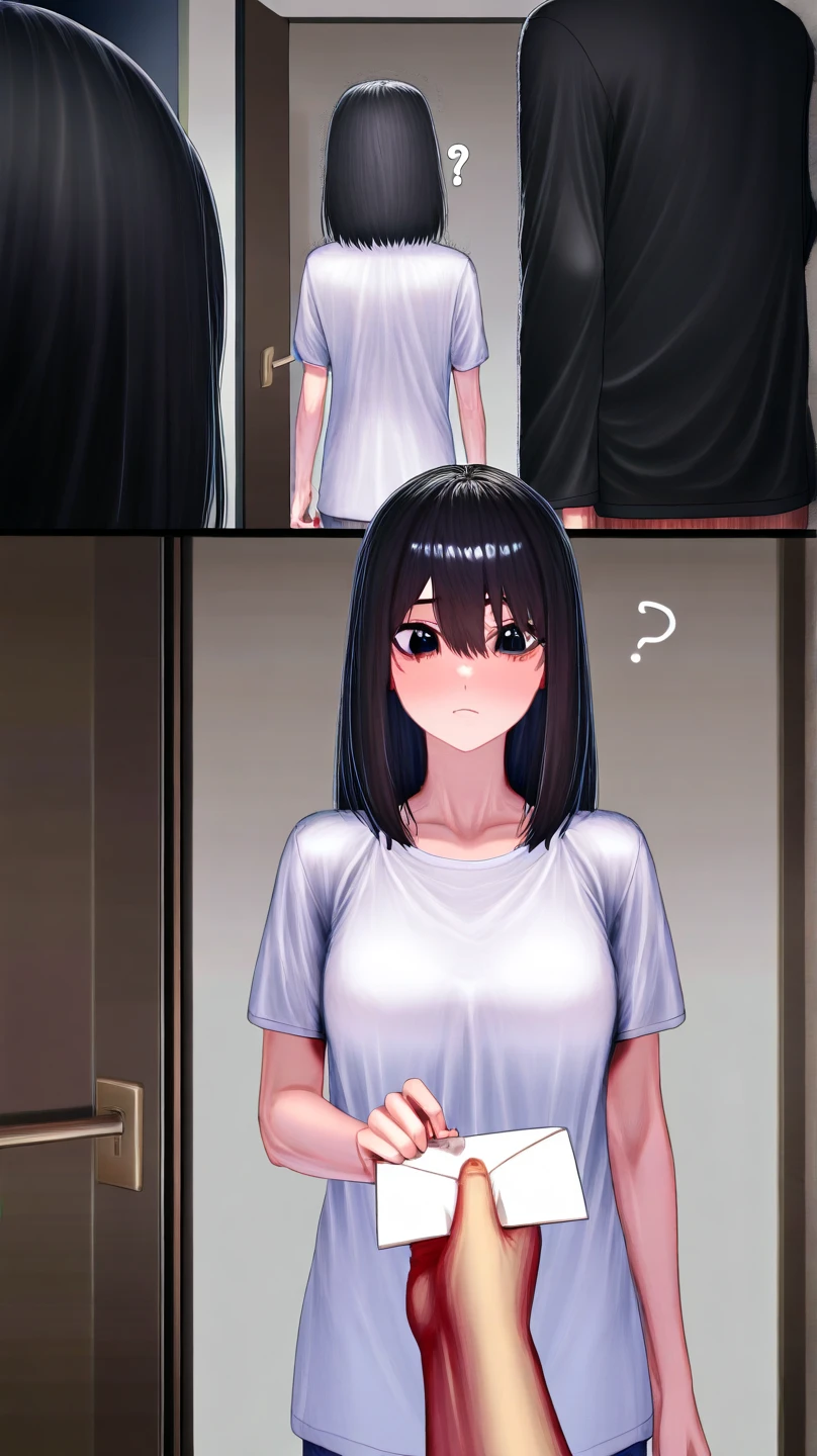 1girl, cellphone, holding phone, looking at phone, blush, clothed, clothed masturbation, drooling, fully clothed, masturbation, mesmerized, nipple bulge, stealth masturbation, open mouth, long hair, breasts, thighhighs, black hair,
BREAK
score_9, score_8_up, score_7_up, score_6_up, source_anime, rating_safe 