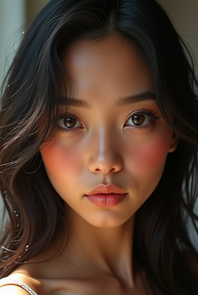 (exceptionally delicate and beautiful:1.2), 8k,(masterpiece:1.0),(best_quality:1.0), 1 girl,model And the intricate details, Enlarged textures, And the intricate details, Detailed eyes and detailed face, And the intricate details, Shiraga, black hair curl long hair, (closed mouth), Perfect 눈, equal eyes, Carolina Snow (Pamalee God) In a modern white polo shirt and red maroon short skirt spandex., Carolina Snow Perfect, Perfect, earring, hairpin, Perfect body, sexy body, carolina blue Perfect eyes, Lips Nude, necklace blue diamond, reply