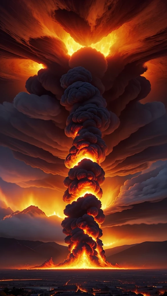 Alafid smoke rising from the mountain road, huge mushroom clouds, amazing volcanic eruptions, huge mushroom clouds, massive clouds, cloud vortexes, huge mushroom clouds, huge cumulonimbus clouds, extreme fluffy clouds, huge mushroom explosions, beautiful mushroom clouds, breathtaking mushroom clouds, epic mushroom clouds, wow mushroom clouds, billowing mushroom clouds, exploding powder, huge exploding mushroom clouds --auto --s2