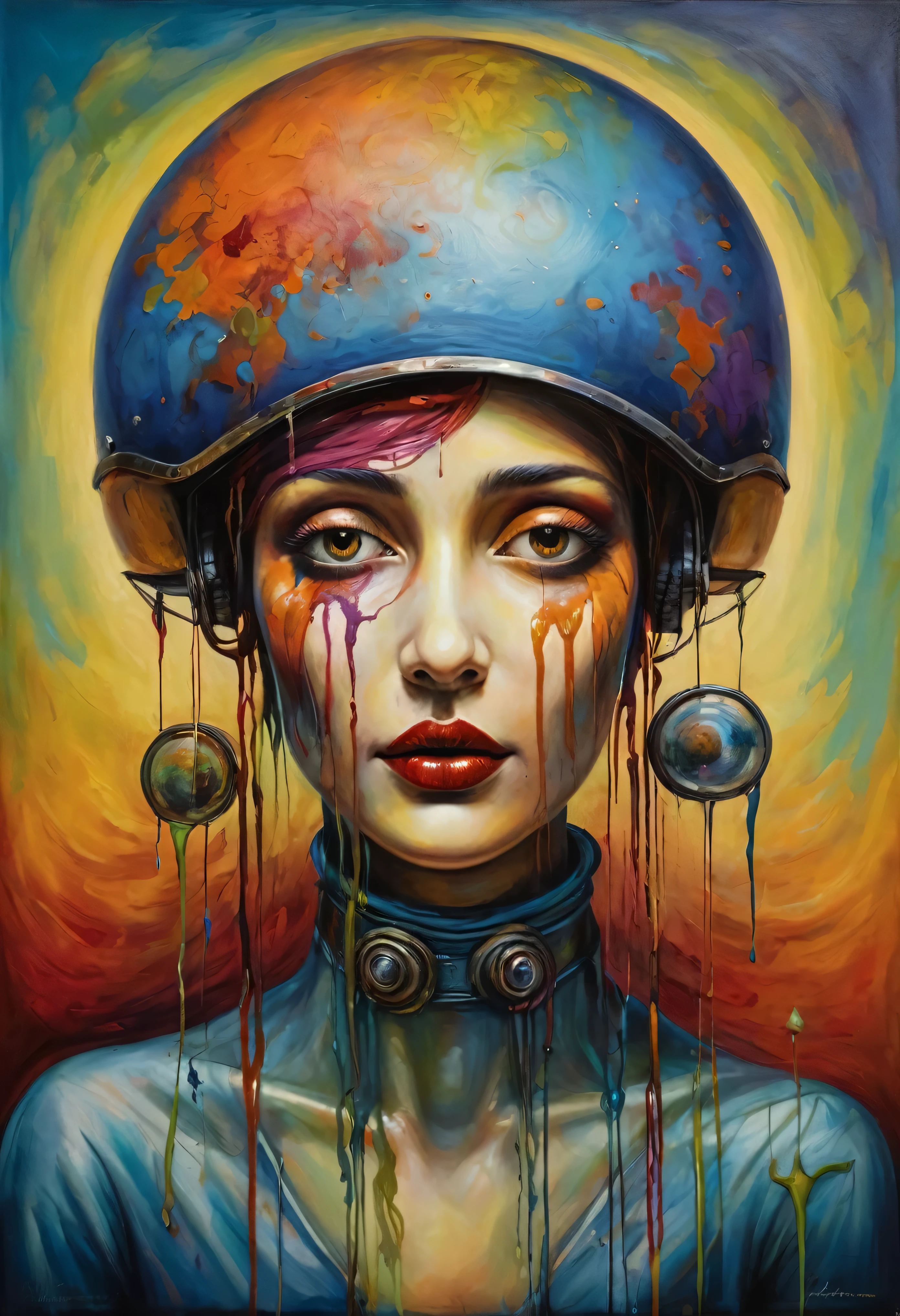 (Artistic Masterpiece of Romantic Life) ( (Themed Art of Life) ( (Conceptual Art) (NFT Exclusive) (Fauvism Work) ()”) Where visual poetry transcends traditional boundaries and embraces the dynamic interplay between creativity and technology Takes),dripping paint,darkart,style, in the style of esao andrews