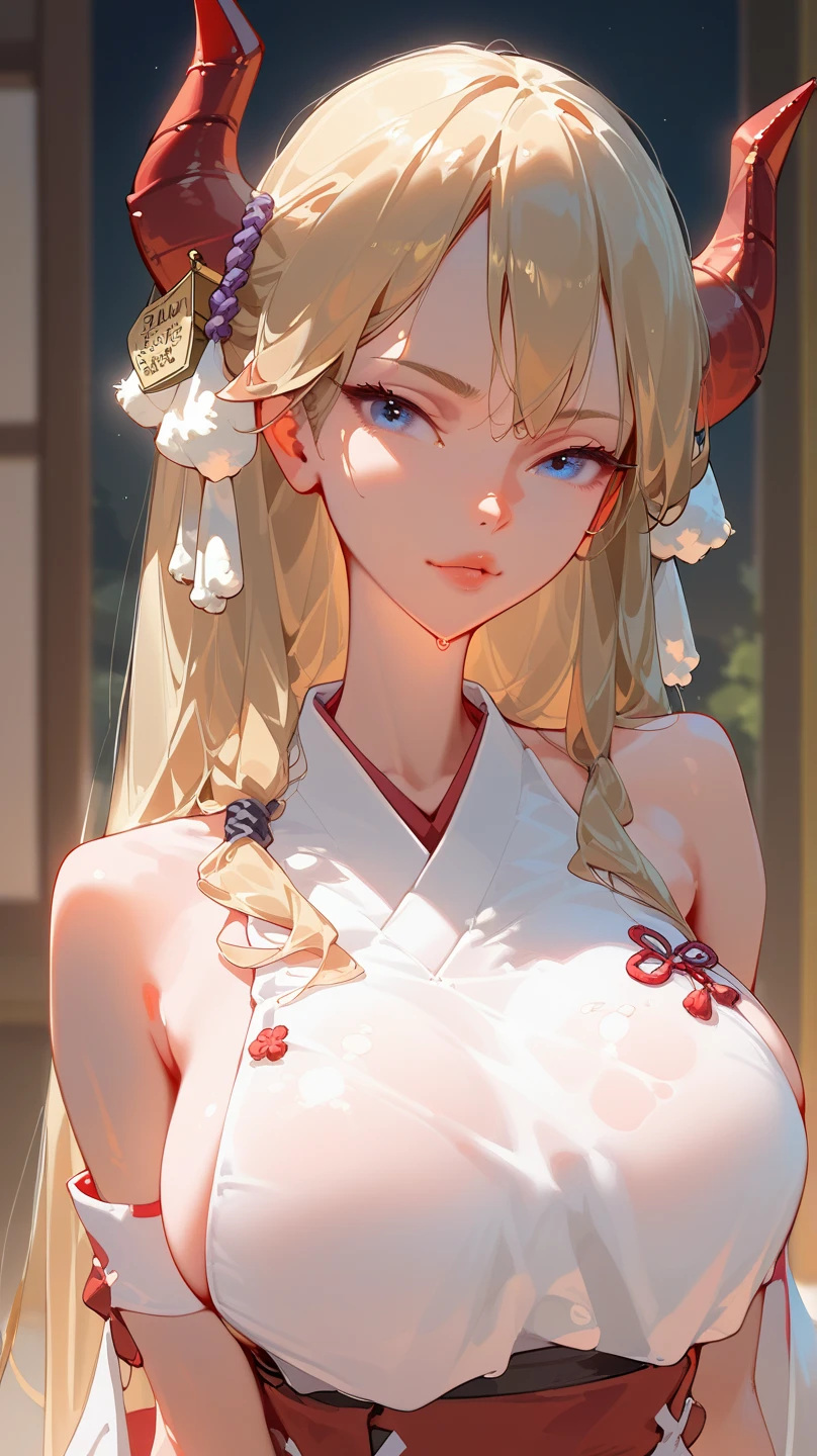 masterpiece、Soft Focus , Bright gradient watercolor、Tabletop, High resolution, 8k, Anime Women, Delicate and detailed writing 、Detailed digital illustration、high resolution, high quality、Detailed Background、Close-up photo、(((Two arms、Four fingers, One thumb)))、Detailed female face、
pretty girl, Mature blonde girl, Half Up,beautiful girl, Hot Maiden, Pale skin (super masterpiece, Beautiful person, smile, Flat Chest、Realistic, Surreal), colorful red and pink winter kimono 、Has white fur、 wearing white gloves,Japanese style hair accessories, (Light lighting)、smile,Upper Body 、Japanese background with pink flowers