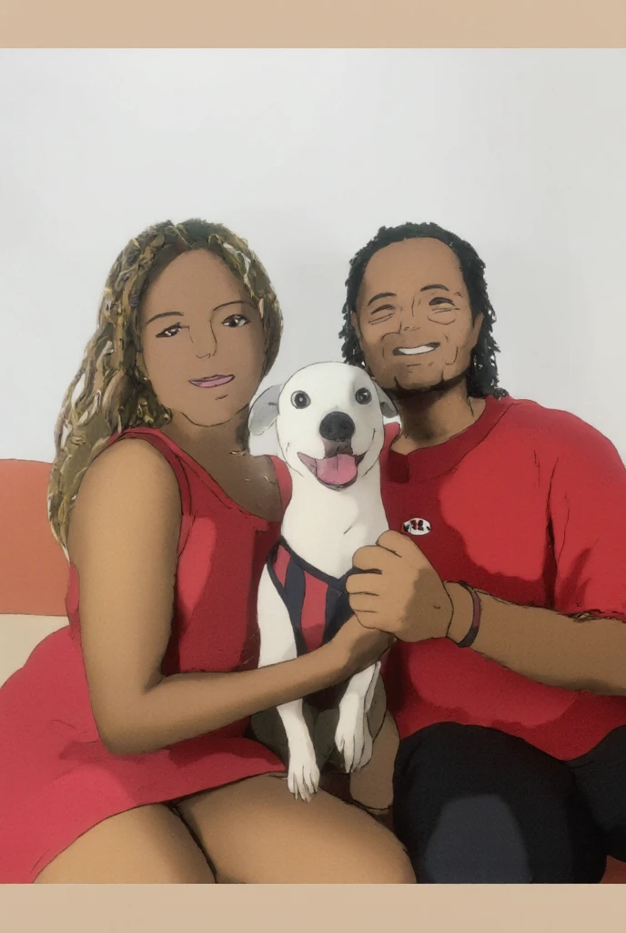 A man and a woman sit on the grass with a dog, photo-shopped, dokev, couples portrait, Milley and Greg Rutkowski, Ivan, 0 0 0, 000, internet meme, very very very realistic, Inspired by Carl Ballmer, author:Bocus Caesar, Nick Sue(Nick Seu)and greg rutkowski(Greg Rutkowski), author:Vladimir Nowak, toony