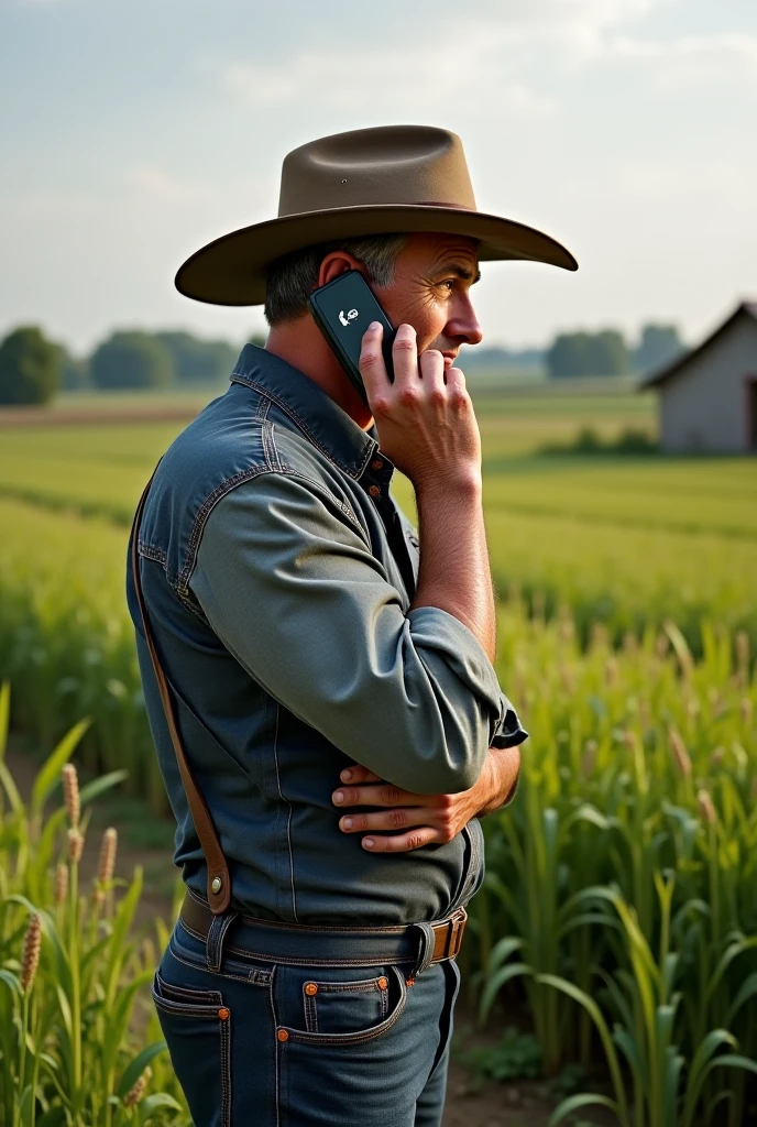 In the foreground, there stands a person, perhaps in overalls or work clothes, embodying a farmer's practicality and hardworking demeanor. They are surrounded not by traditional plants but by money trees or bushes, where instead of leaves, there are dollar bills or coins growing abundantly. These money plants are flourishing under the care of the farmer, symbolizing prosperity and wealth.

The scene could be bathed in warm sunlight, emphasizing a sense of growth and success. In the background, there might be a barn or farmhouse, suggesting that this is a familiar and well-tended farm environment, albeit with a unique twist towards financial abundance.

The farmer themselves could be depicted with a satisfied expression, perhaps holding a handful of coins or examining a particularly valuable bill, showcasing their skill and dedication in nurturing this unconventional crop.

Overall, this image would encapsulate the concept of a money farmer perfectly, blending elements of traditional farming with the unique and imaginative idea of harvesting wealth directly from the earth.