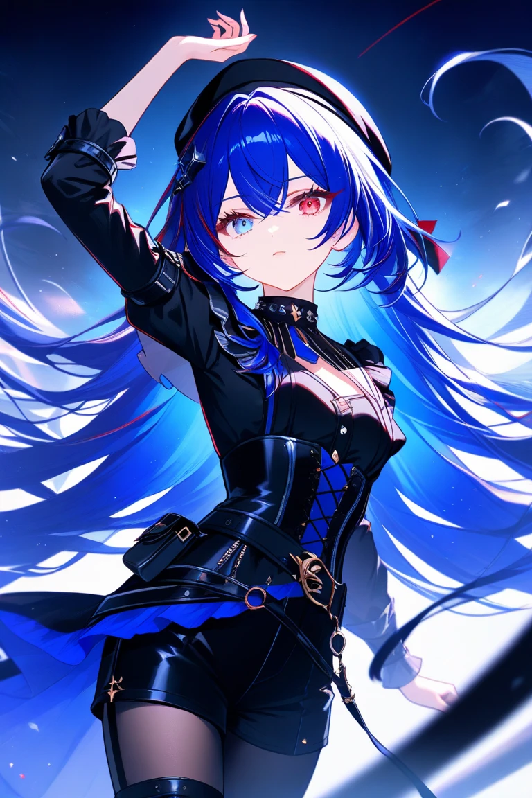 Purple gradient hair、Light blue eyes Female Devil inflammation
