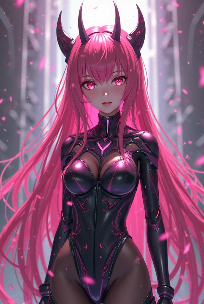 Anime girl in pink latex with cat ears and cat's tail, biomechanical oppai, extremely detailed artgerm, best anime 4k konachan wallpaper, Oppai Cyberpunk, Zero Two, Krenz Cushart and Artgerm, Pixiv 3DCG, cushart krenz key art feminine, artgerm. high detail
