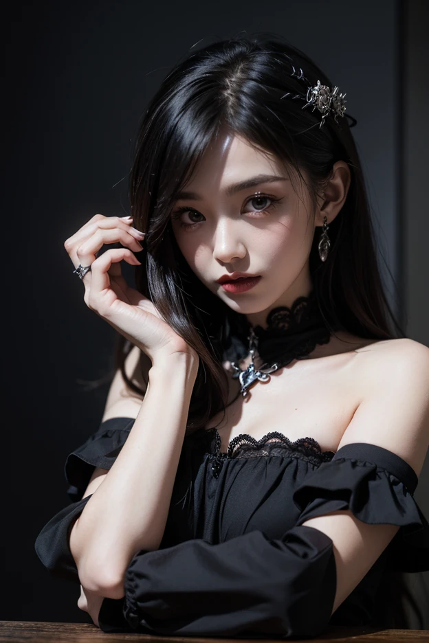Game Art，CG Animation，Best image quality，Maximum resolution，8K picture quality，(A bust photo)，(portrait)，(Head close-up)，(Rule of Thirds)，Unreal Engine 5 rendering works，20 year old girl，((Queen))，The eyes are very detailed，(Large Breasts)，Elegance and nobility，Light，Light线追踪，Game CG，((3D Unreal Engine))，OC rendering reflection mode，4k，Ultra-clear，Translucent lace，Fair and plump figure，Pretty Face，Light泽凝胶涂层，身着华贵礼服的Queen，Gorgeous clothing，Luxurious and exquisite jewelry，Colorful makeup，Silky clothes