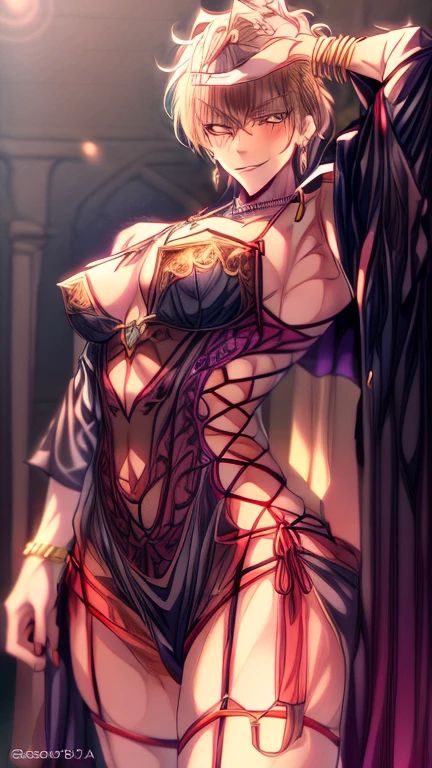,(Masterpiece),(Best Quality),(ultra detailed),(best illustration),(best shadow),(absurdities),(detailed background), My Naruse, 1 girl, In a grandiose mansion surrounded by lush gardens and serene ponds, she embodied a beauty that seemed straight out of a fantasy realm. Dressed in regal attire befitting a queen of demons, her dark ensemble exuded power and allure. The gown, a deep shade of midnight black, draped elegantly around her figure, adorned with intricate patterns that hinted at otherworldly origins. A crown of obsidian and ruby adorned her fiery red hair, a stark contrast against the pale complexion of her flawless skin.
Her eyes, now a mesmerizing blend of crimson and violet, gleamed with an otherworldly wisdom and a hint of mischief. Despite her dark attire and the aura of authority that surrounded her, her smile retained its warmth, though tinged with a hint of mystery and allure. With every step, she commanded attention, her presence a captivating blend of strength, beauty, and a touch of enigmatic charm.
As she moved through the opulent halls of the mansion, shadows seemed to dance around her, echoing her ethereal grace and commanding presence. She was not just a queen, but a ruler of realms unseen, embodying the duality of power and allure that fascinated and awed those fortunate enough to witness her in her regal splendor.