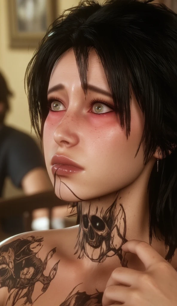 (best qualtiy), ((tmasterpiece), (the detail: 1.4), 3D, hdr(HighDynamicRange), Ray traching, NVIDIA RTX, Hyper-Resolution, Unreal 5, sub surface scattering, PBR Texture, Post-processing, Anisotropic filtering, depth of fields, Maximum Acutance and Acutance, Many-Layer Textures, Albedo e mapas Speculares, Surface coloring, Accurate simulation of light-material interactions, perfectly proportions, rendering by octane, Two-colored light,Keep your feet open,breast rubbing,Soft chest,Fair and tender breasts, largeaperture, Low ISO,White balance,trichotomy,8K raw data,Pink puffiness,NSFW,The kinky is exposed,Cleavage is seductive,exposed bare shoulders,breasts out,Sweaty skin,Be red in the face,(Shot in the breast:1.8),(Transparent clothes:1.6),(attack on titans),(he is wet),(Naked),female titan, der riese, at a forest, Woods in the background, volume fog, The skin, Muscle fibers may be seen, Muscle fibers, eBlue eyes, Green woods,Two giants against each other,Touch each other's breasts,陰莖,1 Man 1 Woman Giant,make love,Vapors around the body,casting magic,Being in the air,Attack on Titan,Emma Watson(Emma Watson)portrait of,Perfect face,Immaculate face,