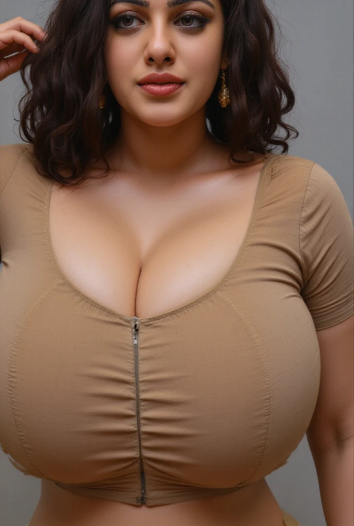 a mature lady(beautiful breasts(saggy, voluptuous)) wearing saree(deep cleavage), (), () (), () cleaning large floor. Very realistic skin, natural skin texture. Very beautiful face. She is giving sexy down blouse pose. Beautiful blouse designs. Face details are realistic, most beautiful, pretty and delicately gorgeous. Her breasts have natural perfect shape. Background around her is visible enough. 