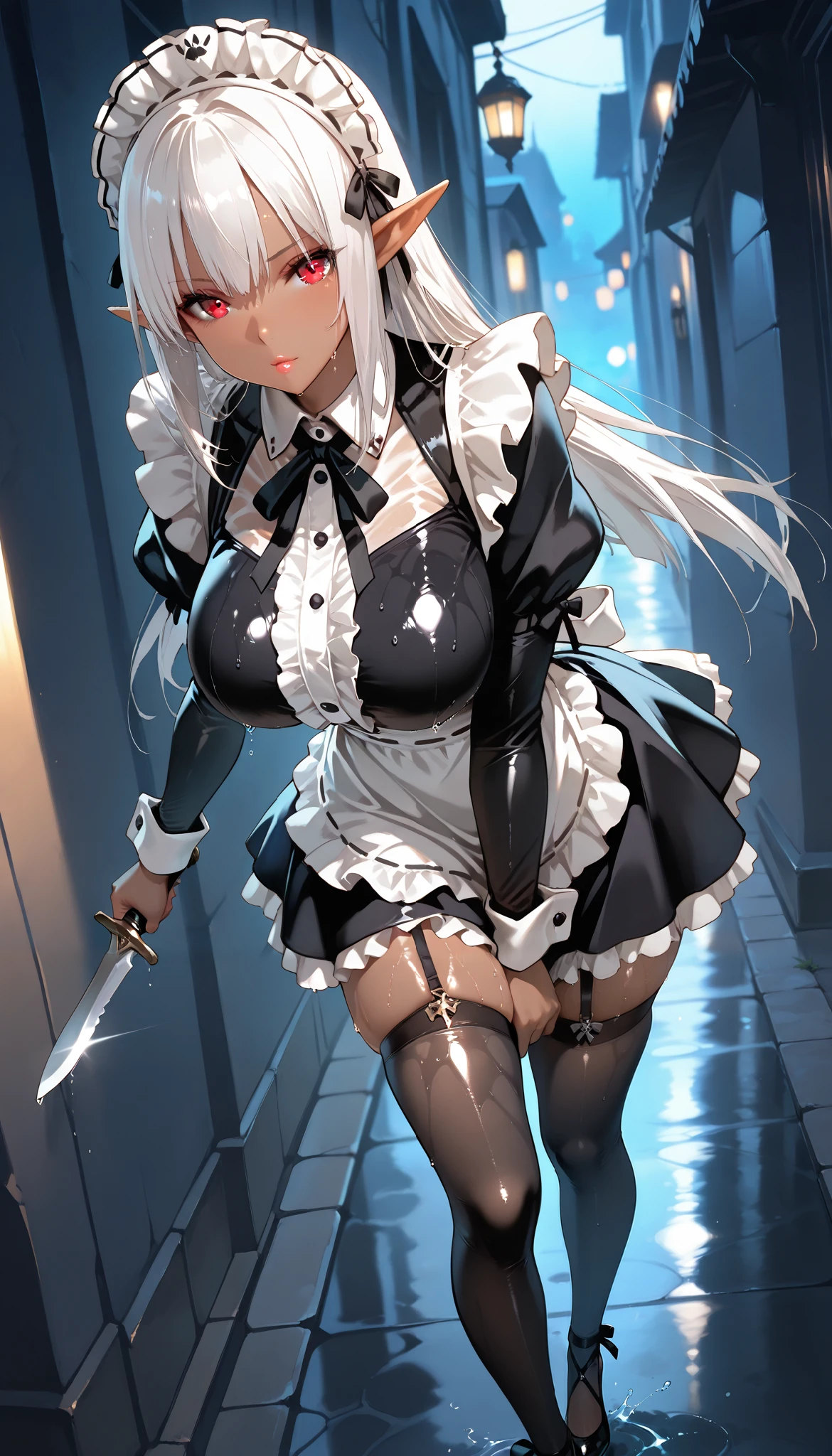 Kanzaki Ranko silver hair twin drill nipples close up blushing drooling one girl dick in pussy blindfolded