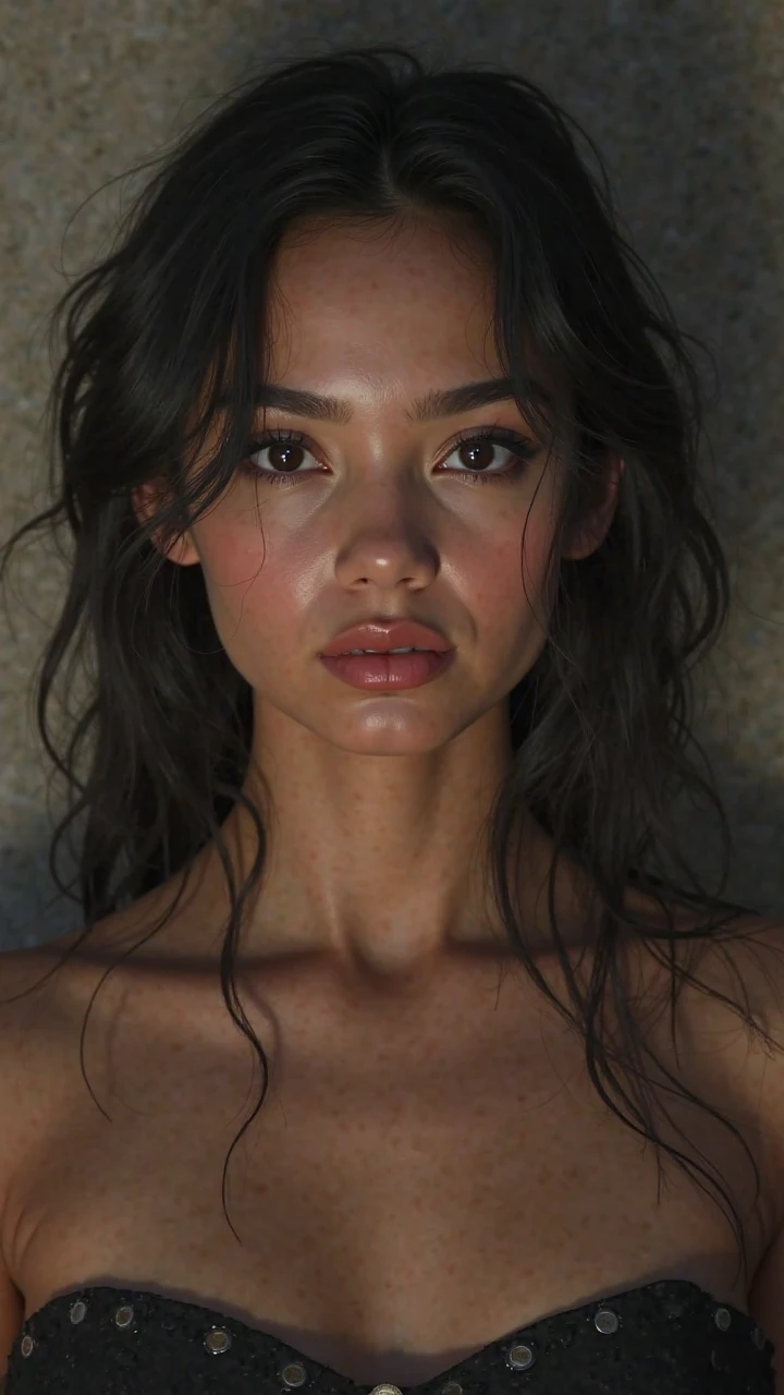 photorealistic, best quality, (hyper detailed: 1.4), (((posing:1.3))), close-up, great body, photosession, green eyes, dark black hair, Detailed eyes, ((wearing:1.5)). beautiful young asian woman, (Highly detailed face:1.4), smile, exuding a natural glow, soft lightning, morning time, close-up view, jaw-dropping beauty, sexy, seductive, vivid colors