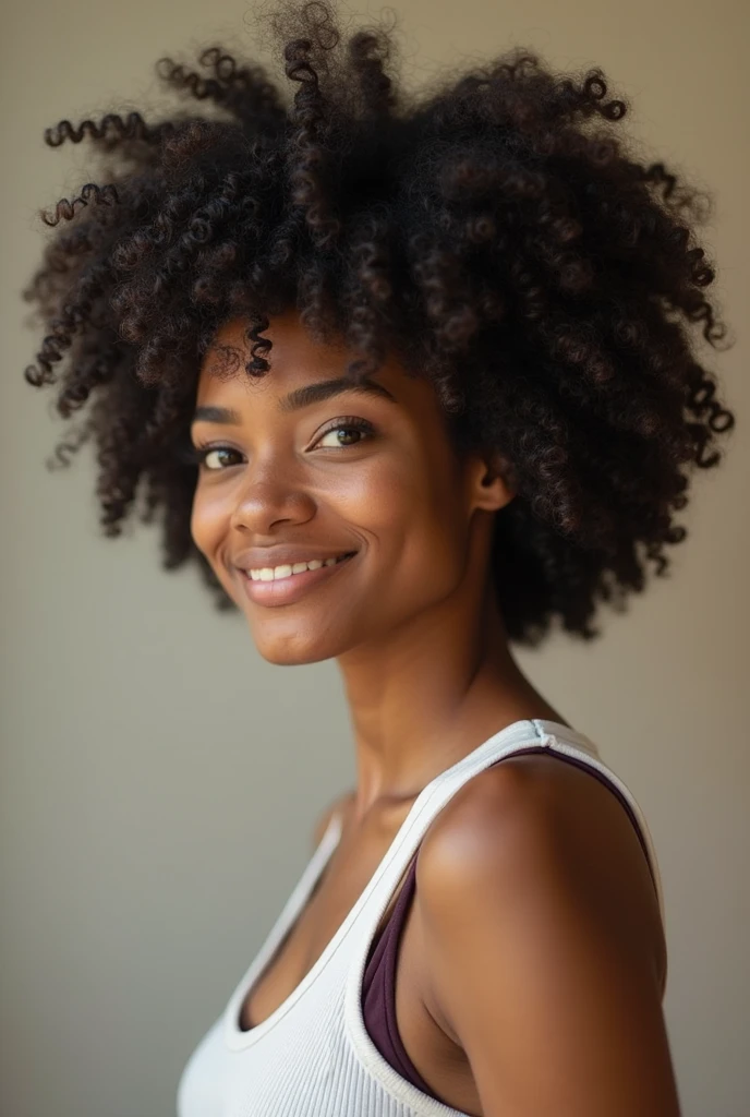 a portrait of DEN_stormi_maya in front of a [plain black background] wearing a black tank top, collarbone, [headshot], [centre frame], looking at the camera, facing the camera,
[big smile grin], dynamic lighting
photorealistic, high detail, detailed, masterpiece, 8k, highres, flawless, colour, professional